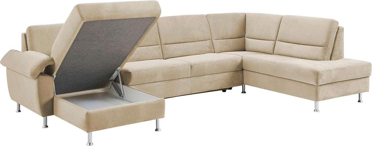 CALIZZA INTERIORS Wohnlandschaft »Onyx U-Form«, (3 St.), wahlweise mit Bettfunktion und Bettkasten