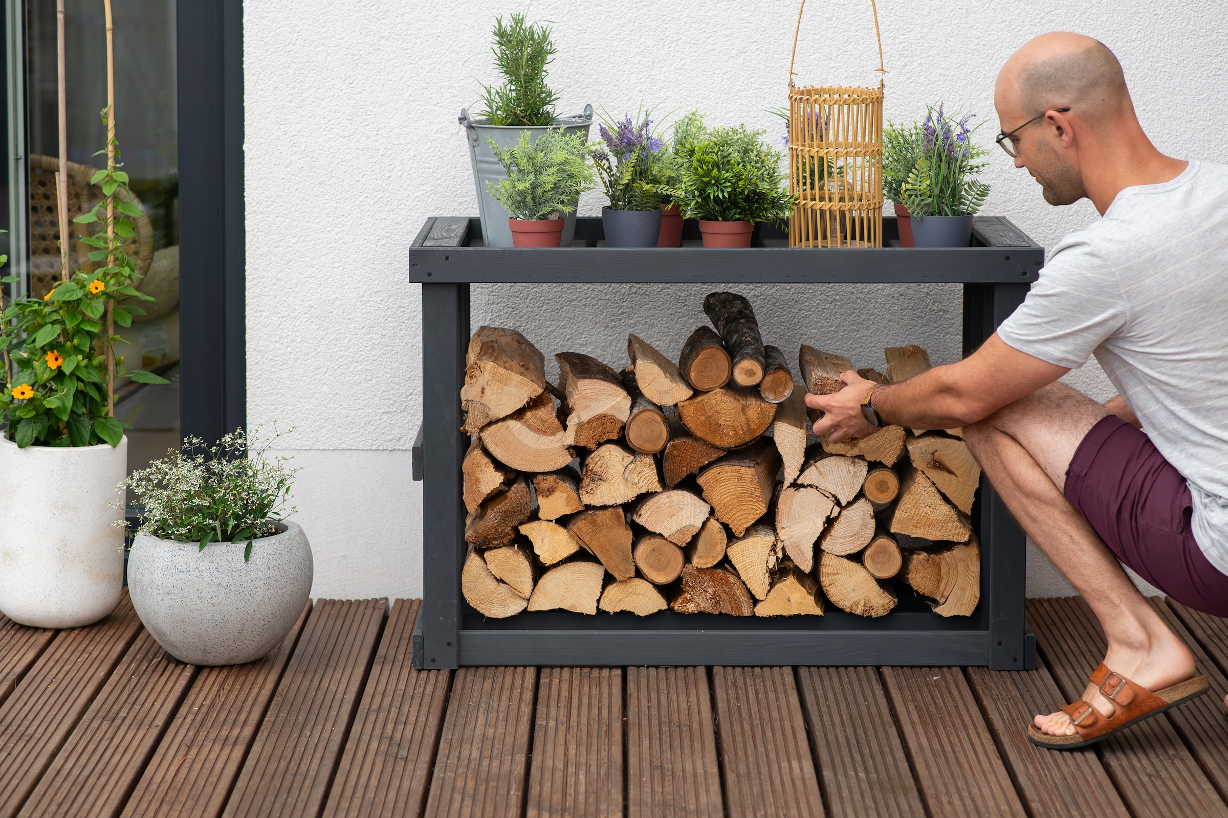 WESTMANN Kaminholzregal »Stephan«, anthrazit, BxTxH: 108x52x74cm