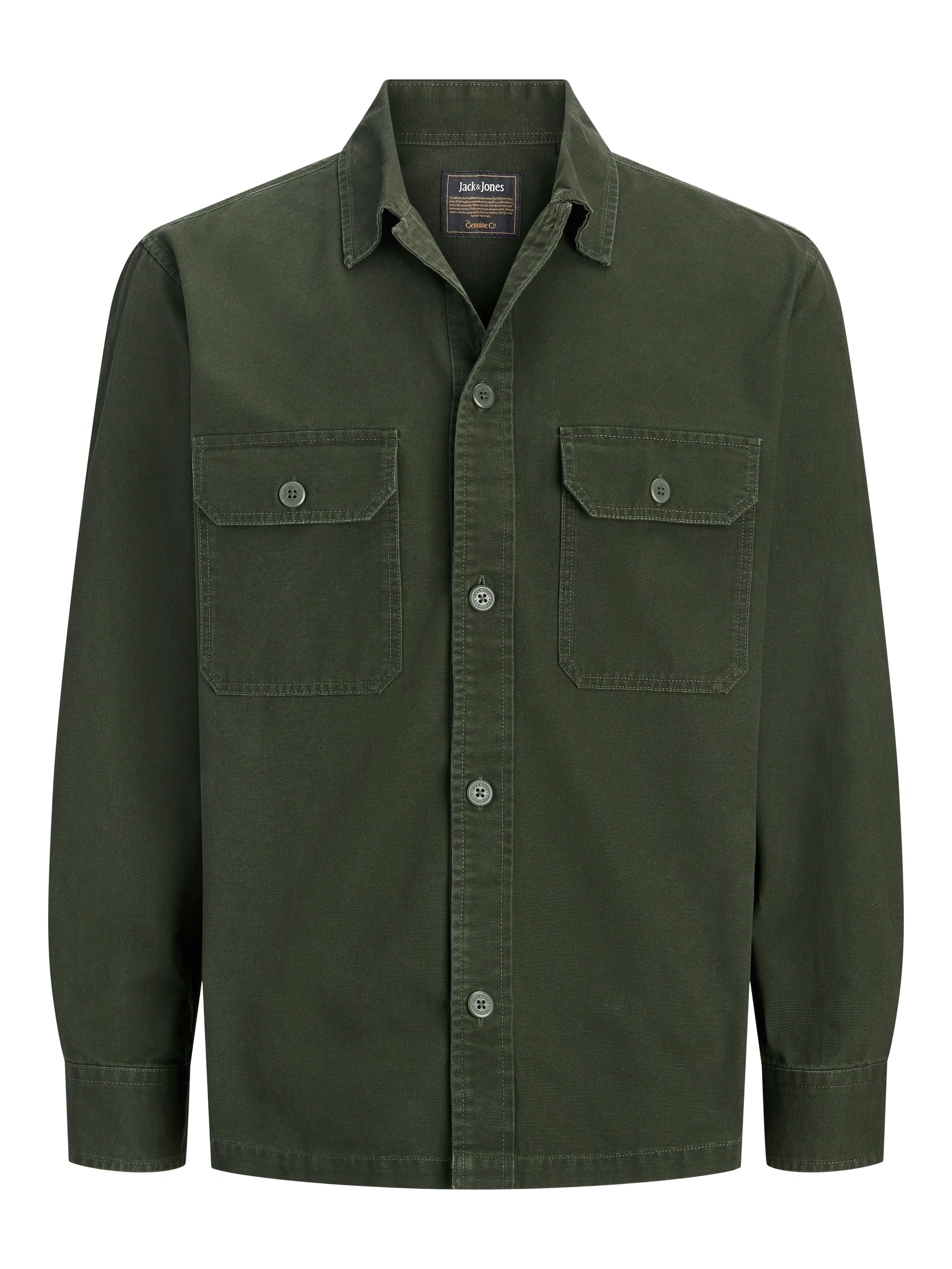 Jack & Jones Langarmhemd »JJECOLTON CANVAS OVERSHIRT LS SN« Baumwolle, Overshirt in lockerer Passform