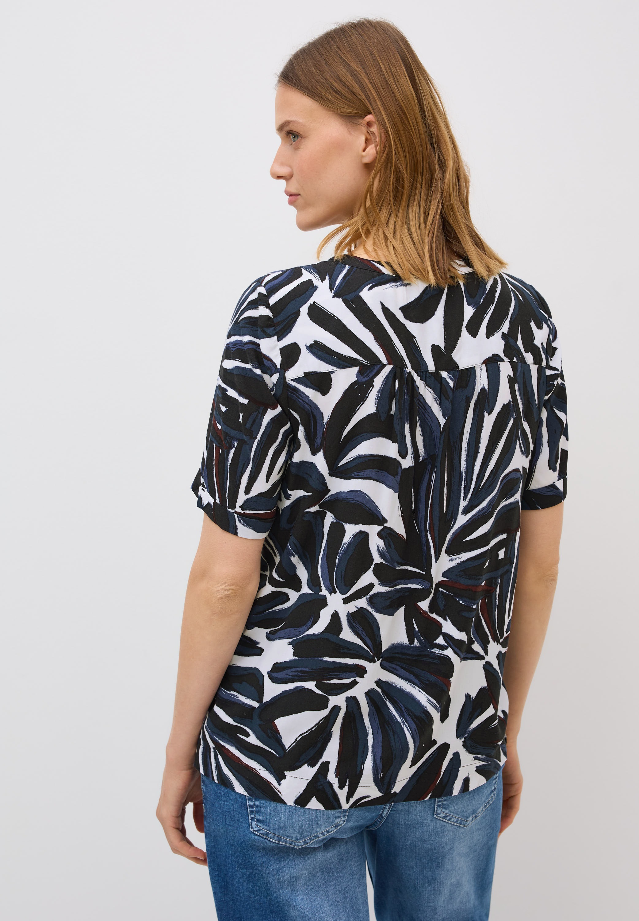 Cecil Shirtbluse, Split Neck Tunika mit floralem Muster günstig online kaufen