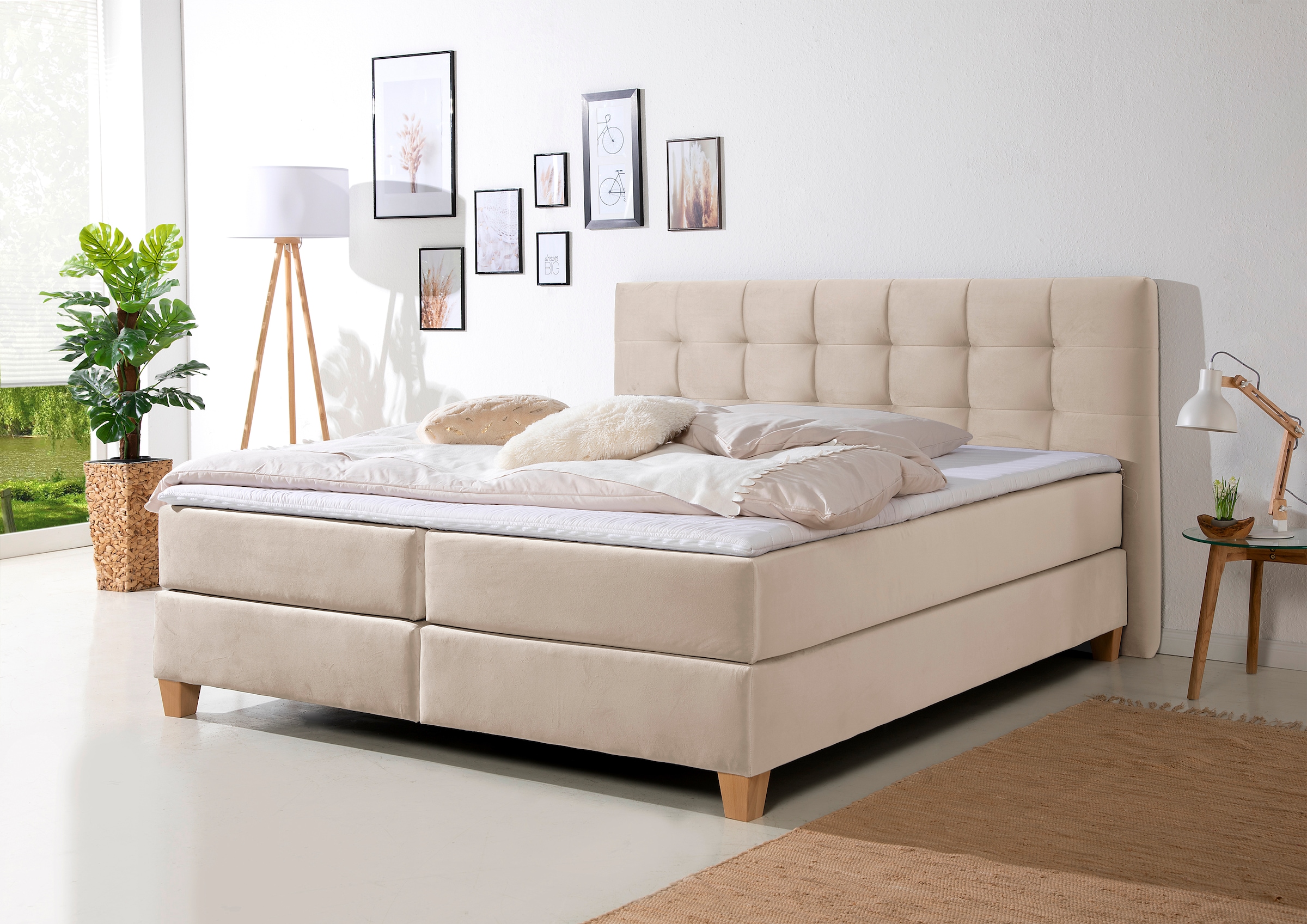 Home affaire Boxspringbett »Moulay«, inkl. Topper, in 3 Härtegraden, TFK auch in Härtegrad 4