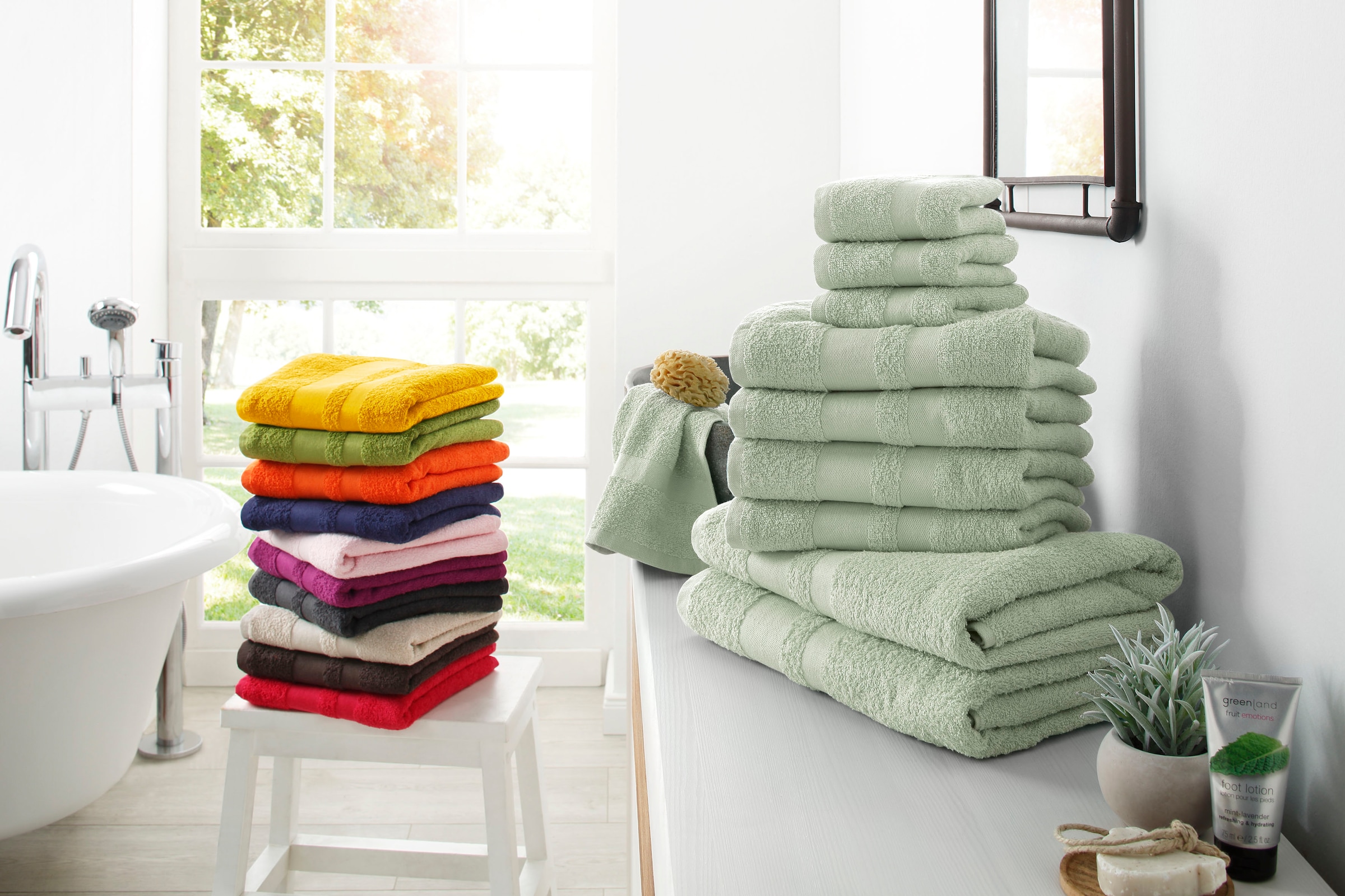 BAUR home Handtuch | my Set Baumwolle 10 mit einfarbiges Bordüre, tlg., aus Walkfrottee, Handtücher 100% Set, kaufen Handtuch-Set »Vanessa«,