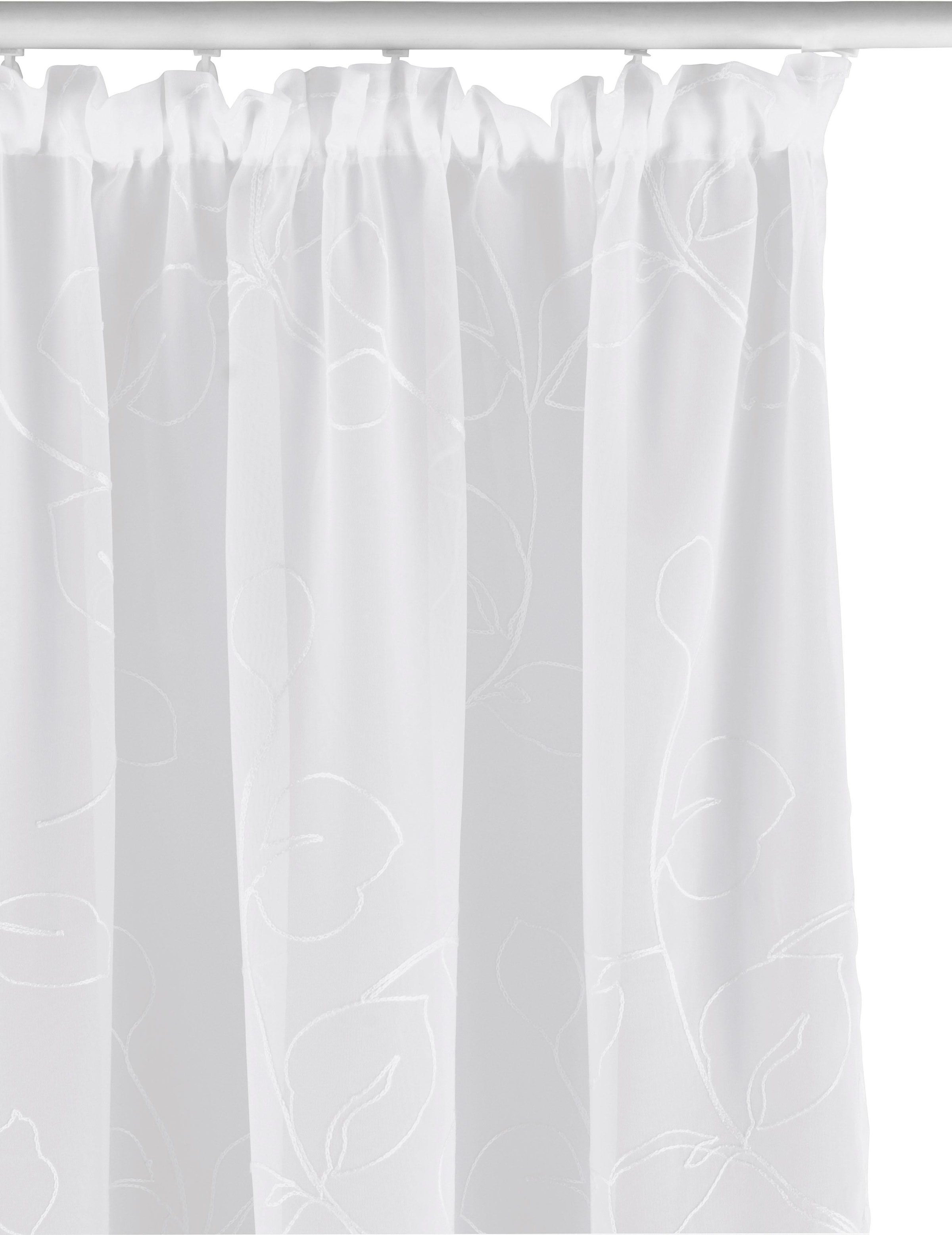 Home affaire Gardine »Adele«, (1 St.), transparent, mit floraler Stickerei, Voile