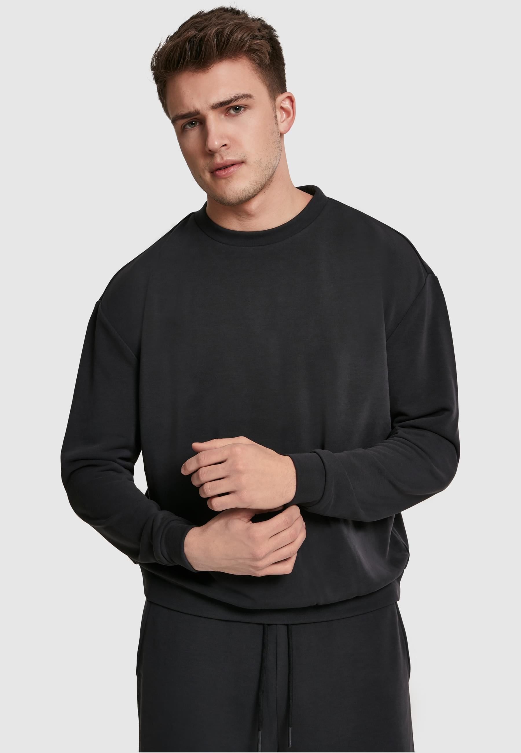 URBAN CLASSICS Rundhalspullover »Urban Classics Herren Modal Terry Crew«, (1 tlg.)