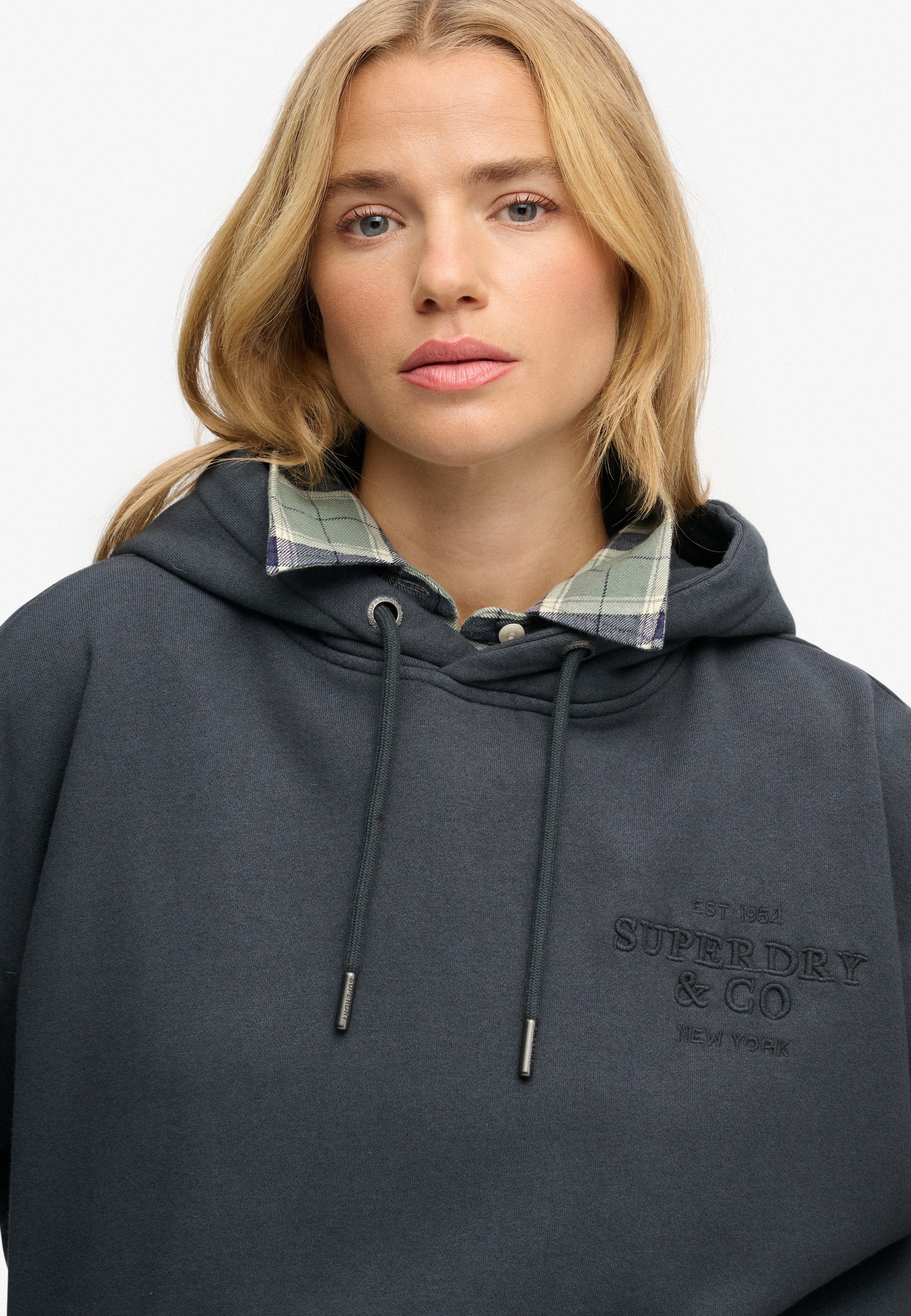 Superdry Kapuzensweatshirt »Luxe Casual Emb Relaxed Hood«, Baumwolle, oversize

