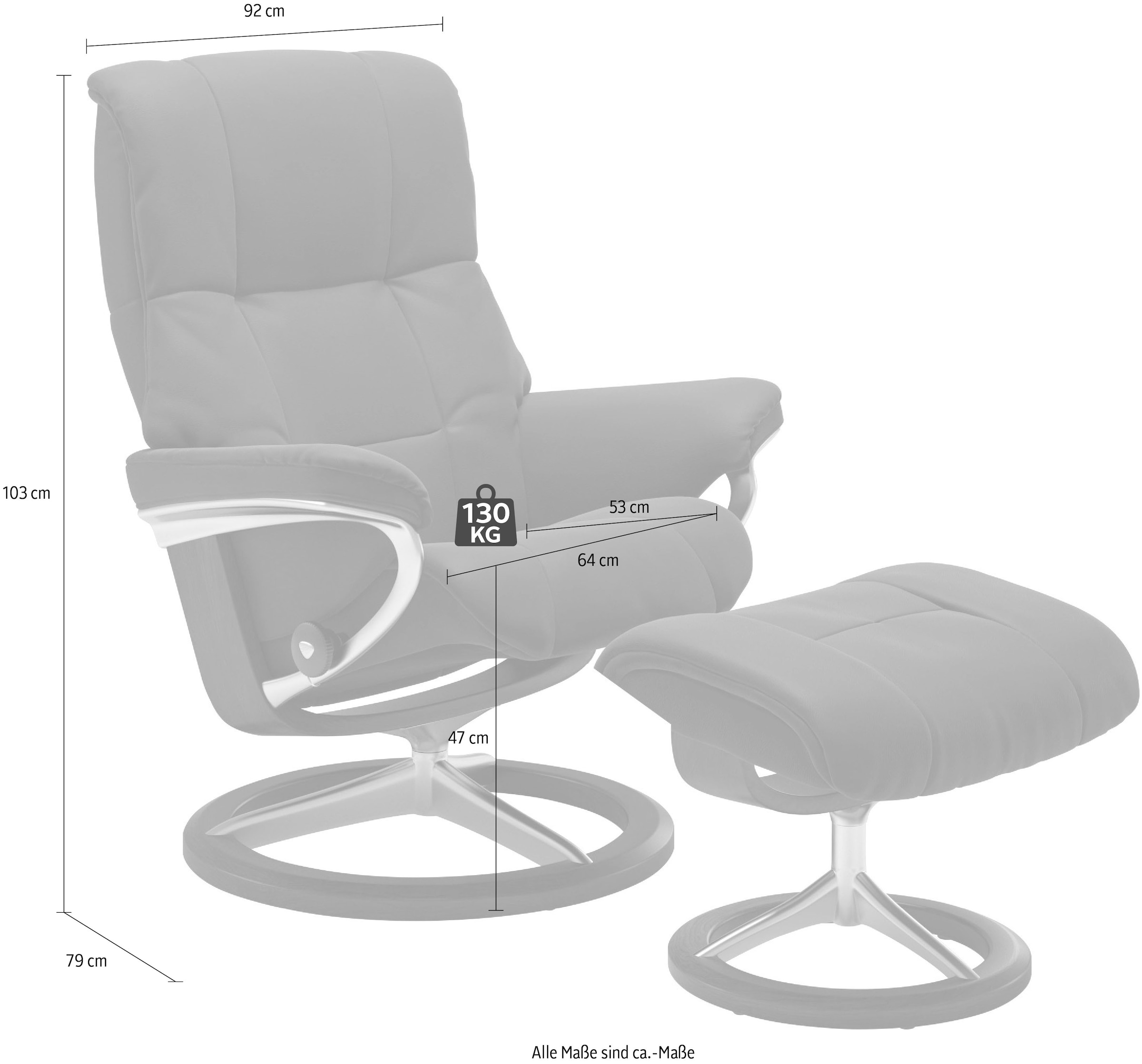 Stressless Relaxsessel "Mayfair" mit Signature Base, Gestell Schwarz, Sesselgröße S, M & L, in 3 Bezugsqualitäten lieferbar