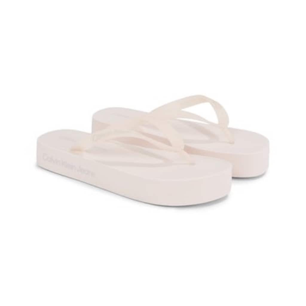 Calvin Klein Jeans Zehentrenner »BEACH SANDAL FLATFORM LOGO«, für Strand und Badeausflüge