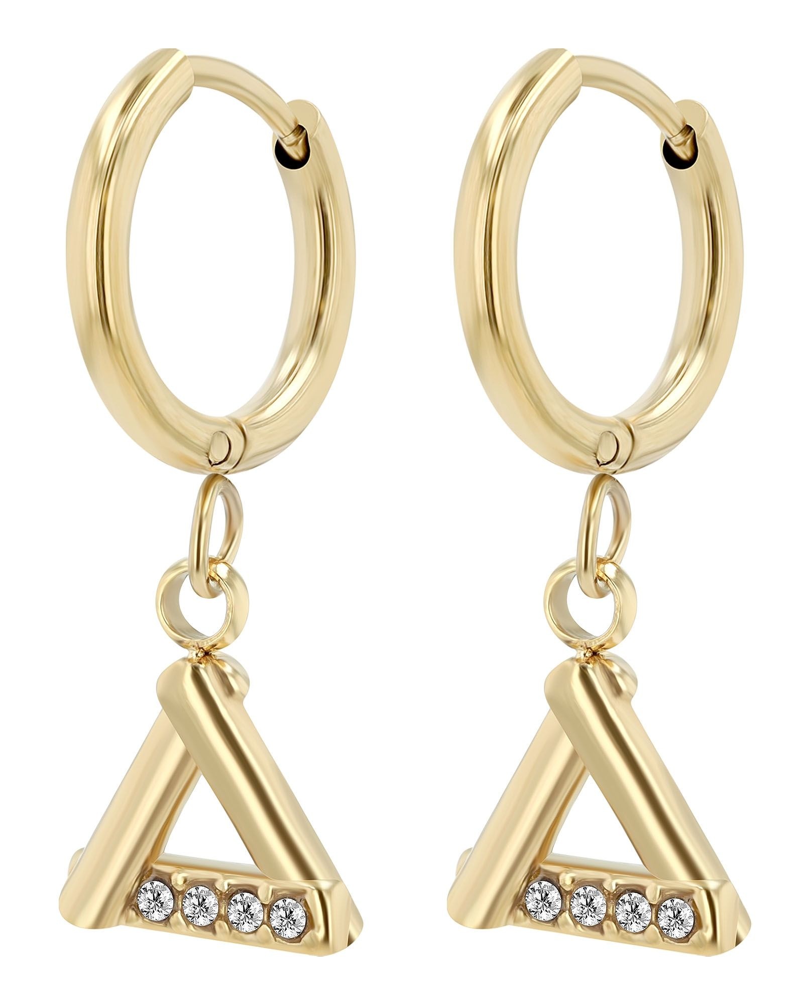 ADELIA ́S Damen Kettenanhänger "Damen Anhänger aus Edelstahl mit Strass Steinchen", Edelstahlgold, Edelstahl, Schmuckanhänger, Ein Geschenk, das