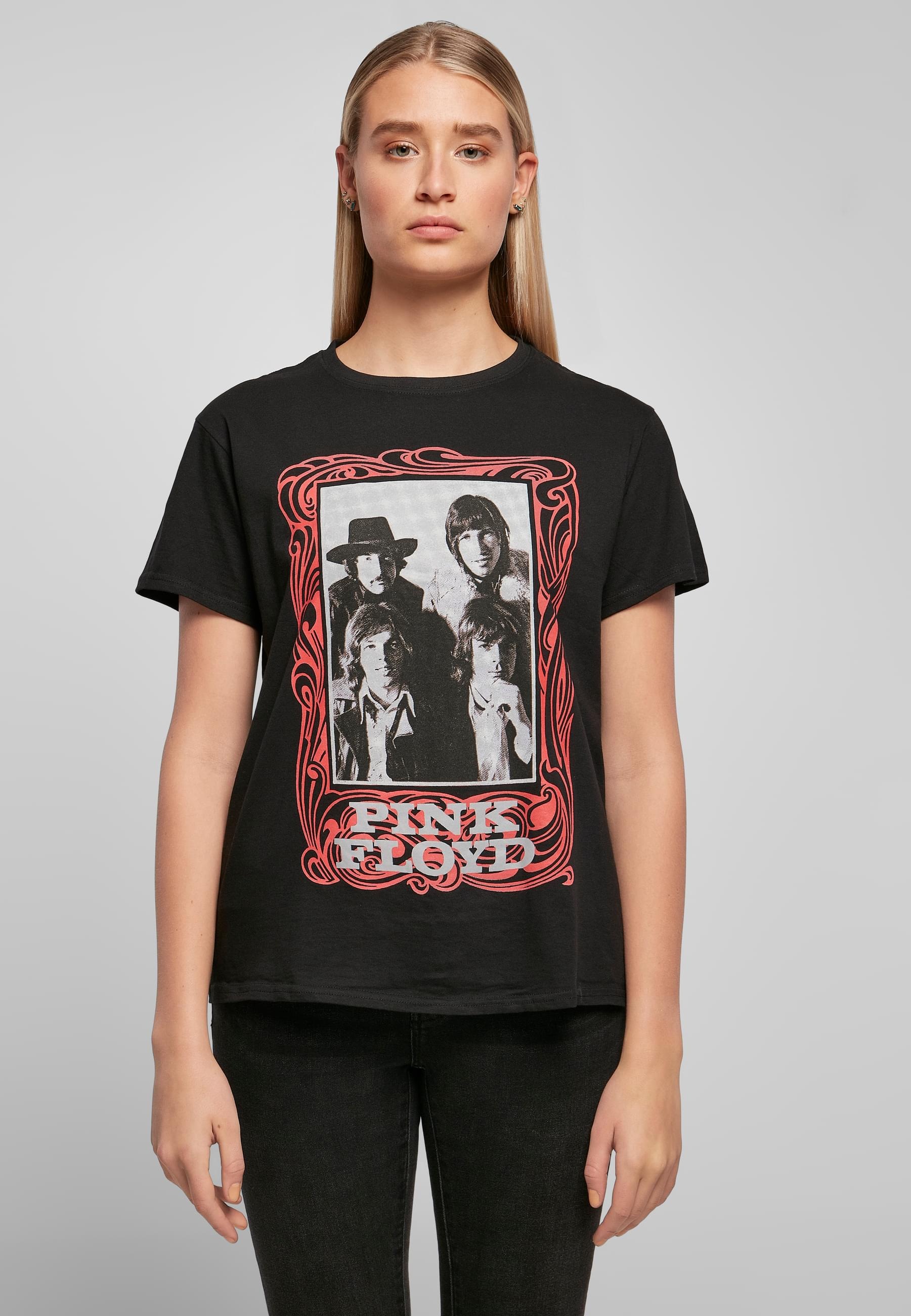 Merchcode Kurzarmshirt »Merchcode Damen Ladies Pink Floyd Logo Tee«, (1 tlg.)