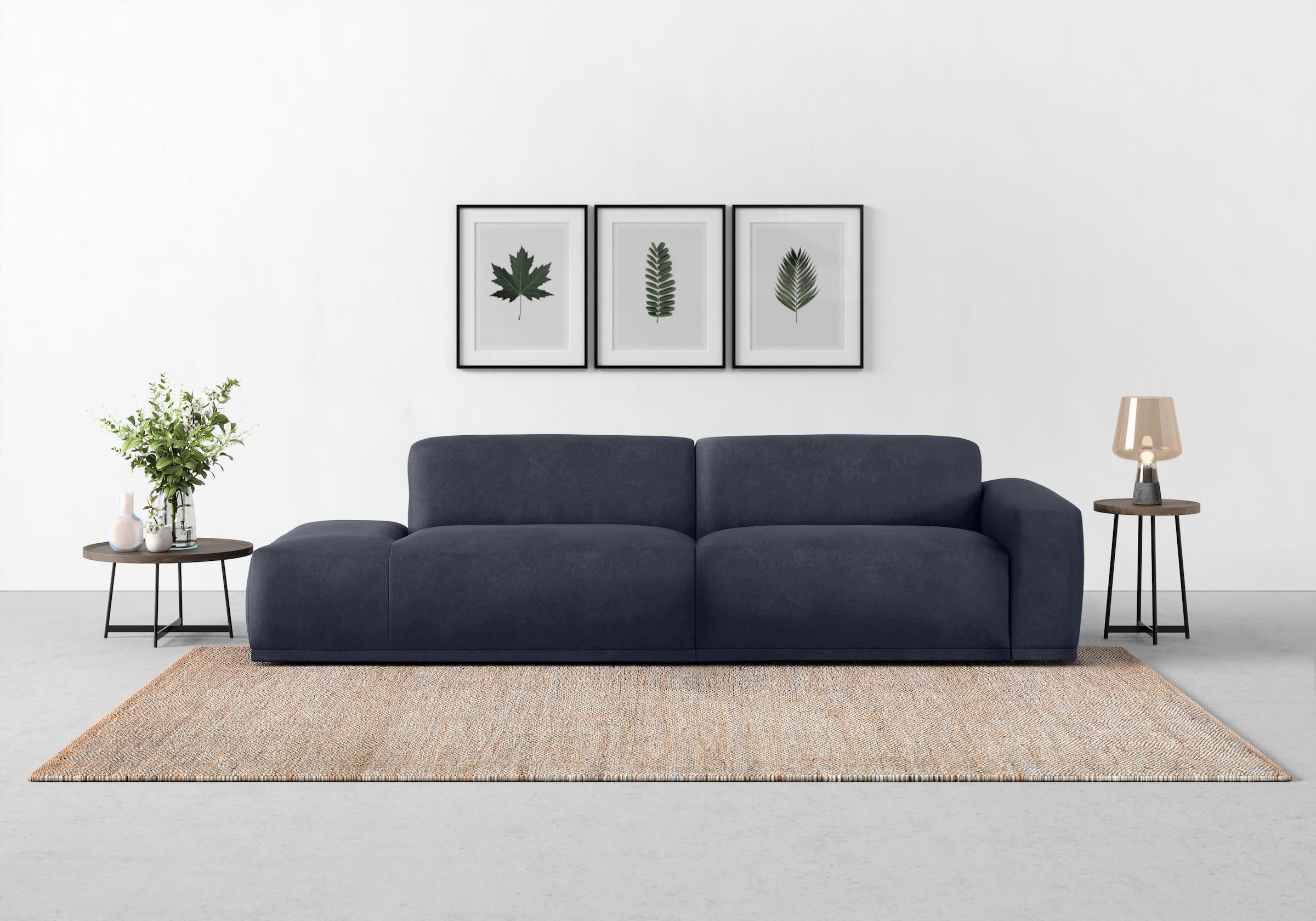 TRENDMANUFAKTUR Big-Sofa "Braga, mit hochwertigem Kaltschaum, Megasofa, Japandi-Design" modernes Big-Sofa, Couch mit hohem Sitzkomfort, 277/72/107 cm (B/H/T)