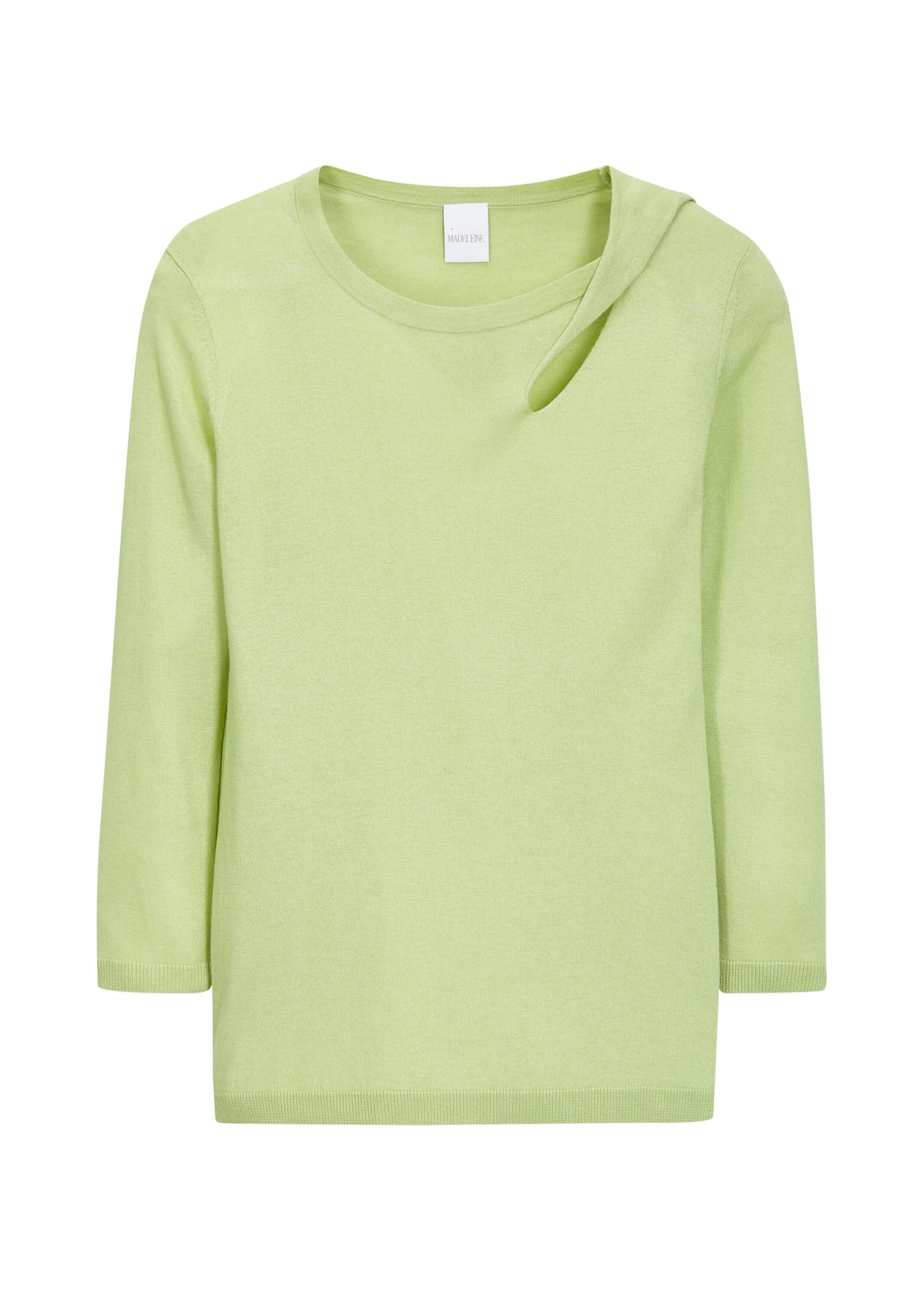 MADELEINE Longpullover »Pullover Feinstrick-Pullover mit 3/4-Ärmeln und Cut-out«