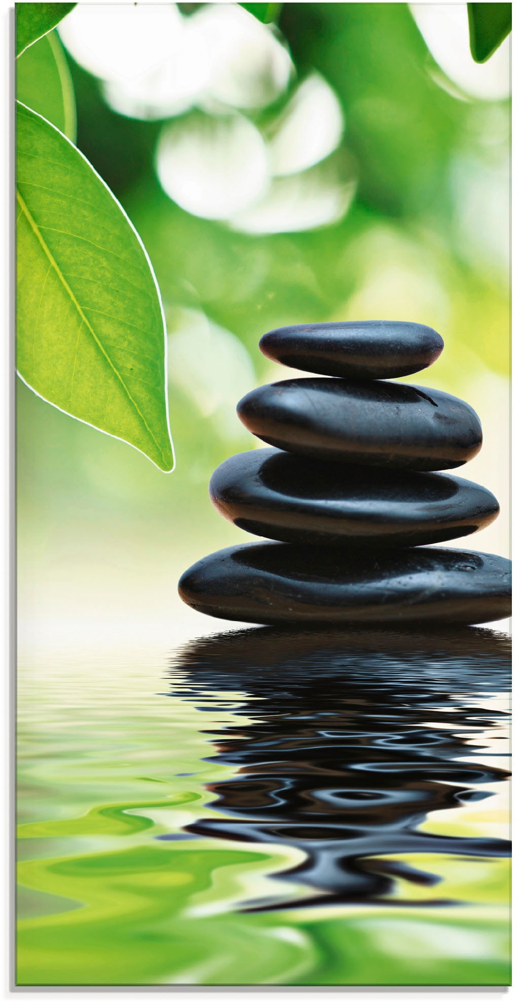 Artland Glasbild "Zen Steinpyramide auf Wasseroberfläche" Zen 1 Stk. tlg. in verschiedenen Größen
