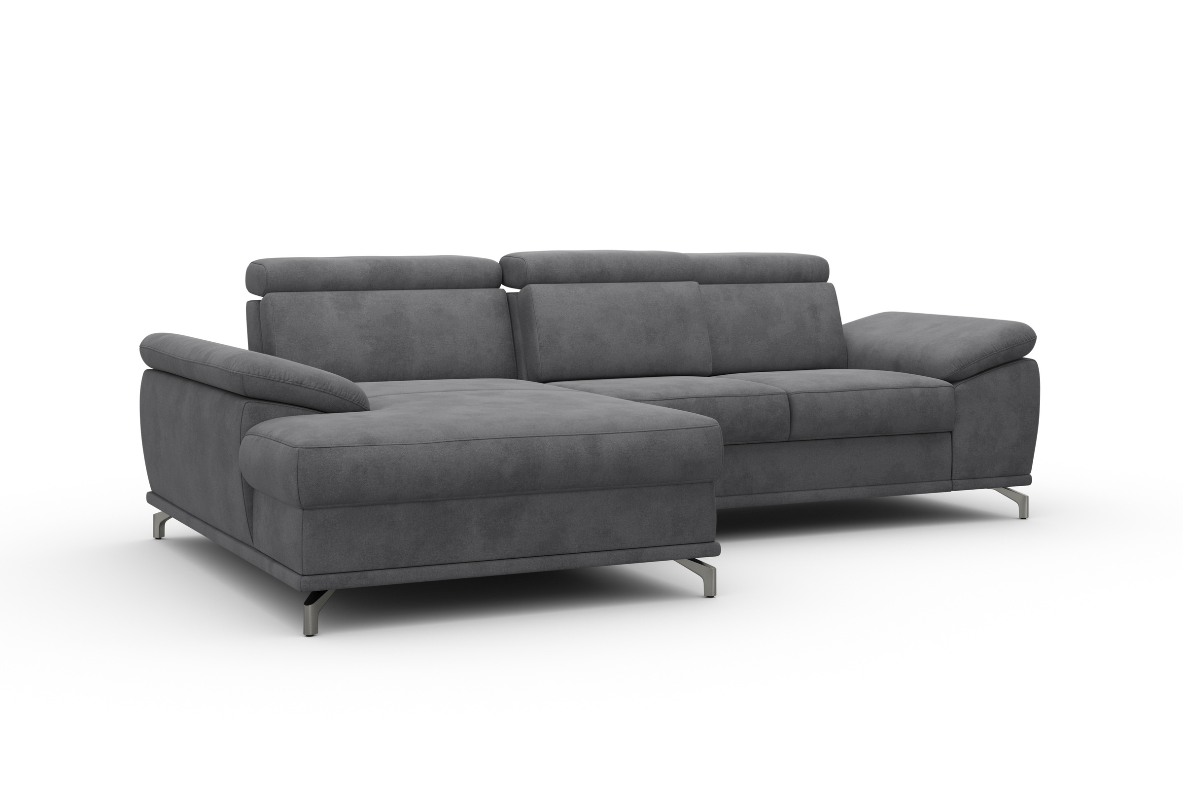 sit&more Ecksofa »Cabrio L-Form, mit Sitztiefenverstellung, Arm- und Kopfteilverstellung«, 2 Nierenkissen, Federkern, optional Bettfunktion und Stauraum
