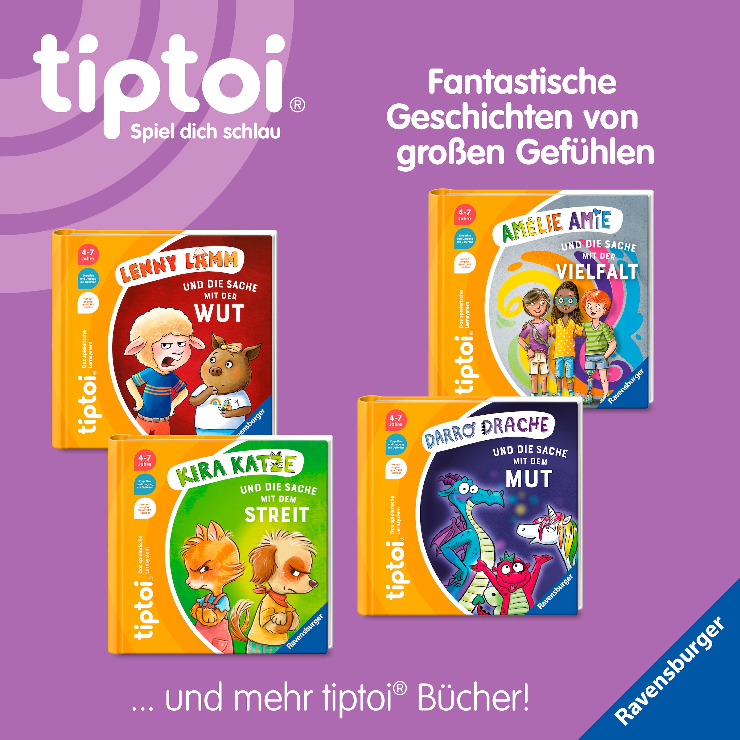 Ravensburger Buch »tiptoi® Bildergeschichten über den Umgang mit Gefühlen«, - Amélie Amie und die Sache mit der Vielfalt; Made in Europe