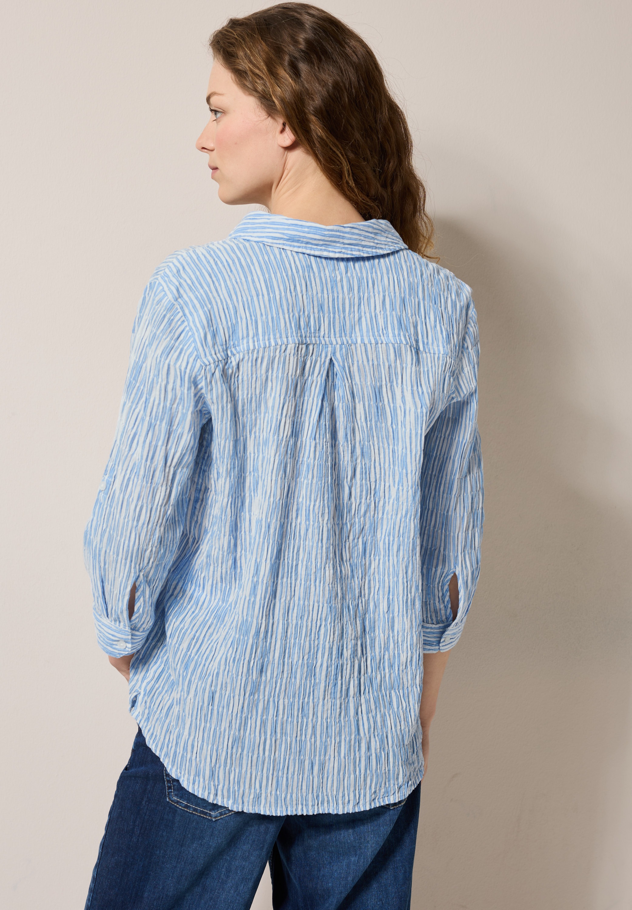 Cecil Klassische Bluse, mit Streifen Seersucker Muster günstig online kaufen