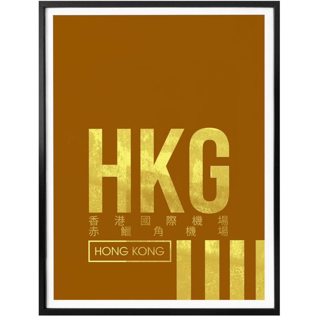 Wall-Art Poster »Wandbild HKG Flughafen Hong Kong«, Flughafen, (1 St.)