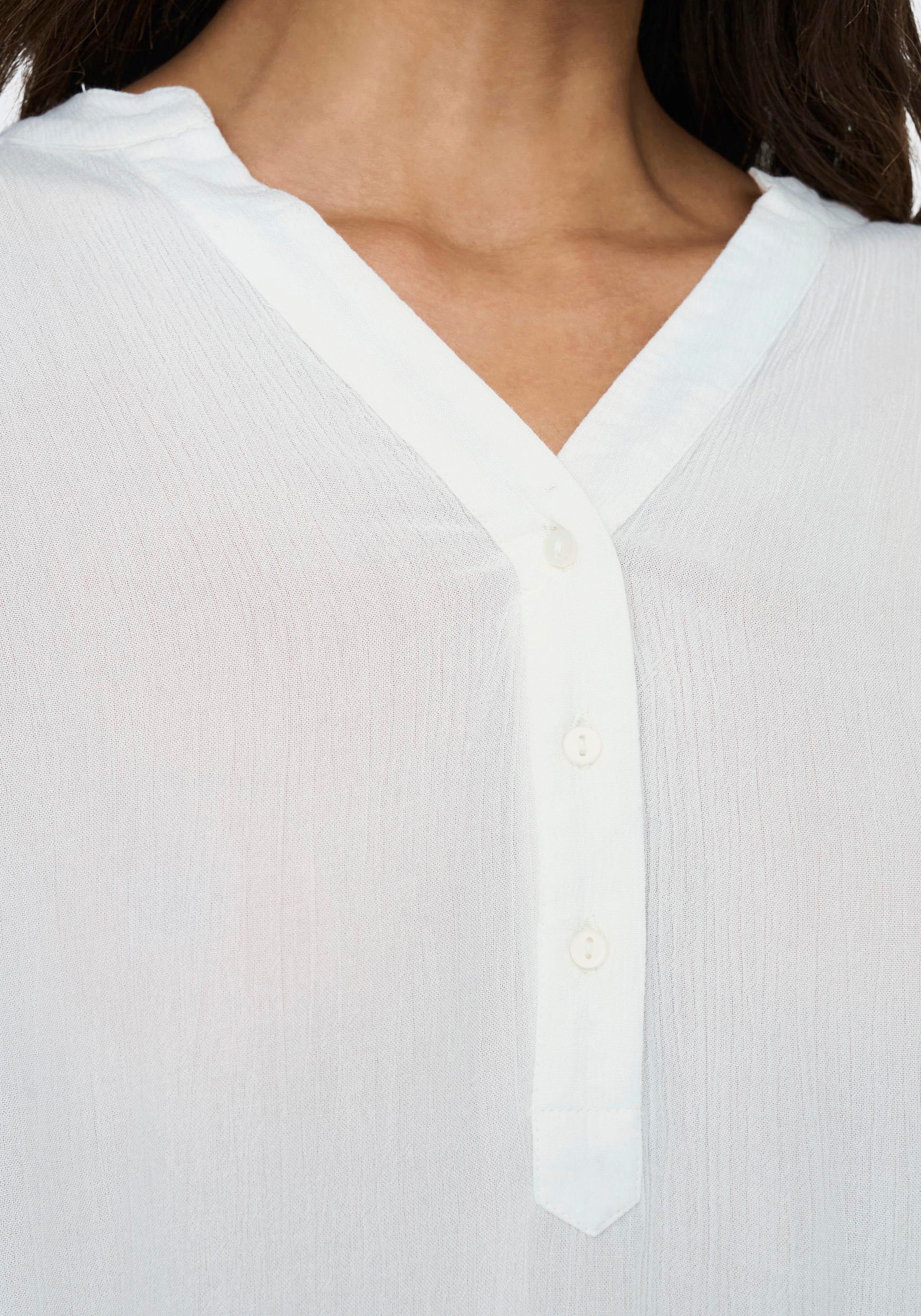 Thumbnail - ONLY Blusentop "ONLJETTE – Blusentop mit V-Ausschnitt und Knopfleiste" regular fit, modisch, Web, Viskose, V-Ausschnitt