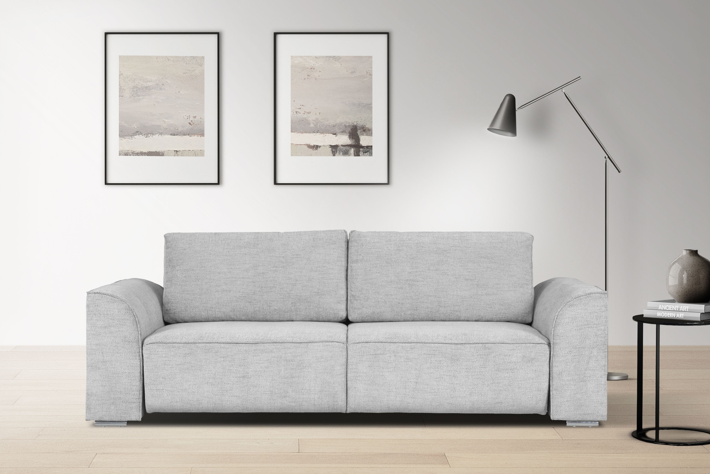 INOSIGN 3-Sitzer "BEATRICE, B: 250 cm - wahlweise mit Bettfunktion" u. Bettkasten, incl. 2 Zierkissen