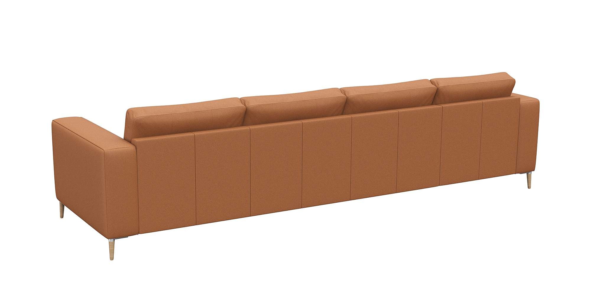 FLEXLUX Ecksofa »Fiore, super bequem durch hochwertigen Sitzaufbau mit Kaltschaum«, breite Armlehnen, Füße Alu+ Eiche, L-Form