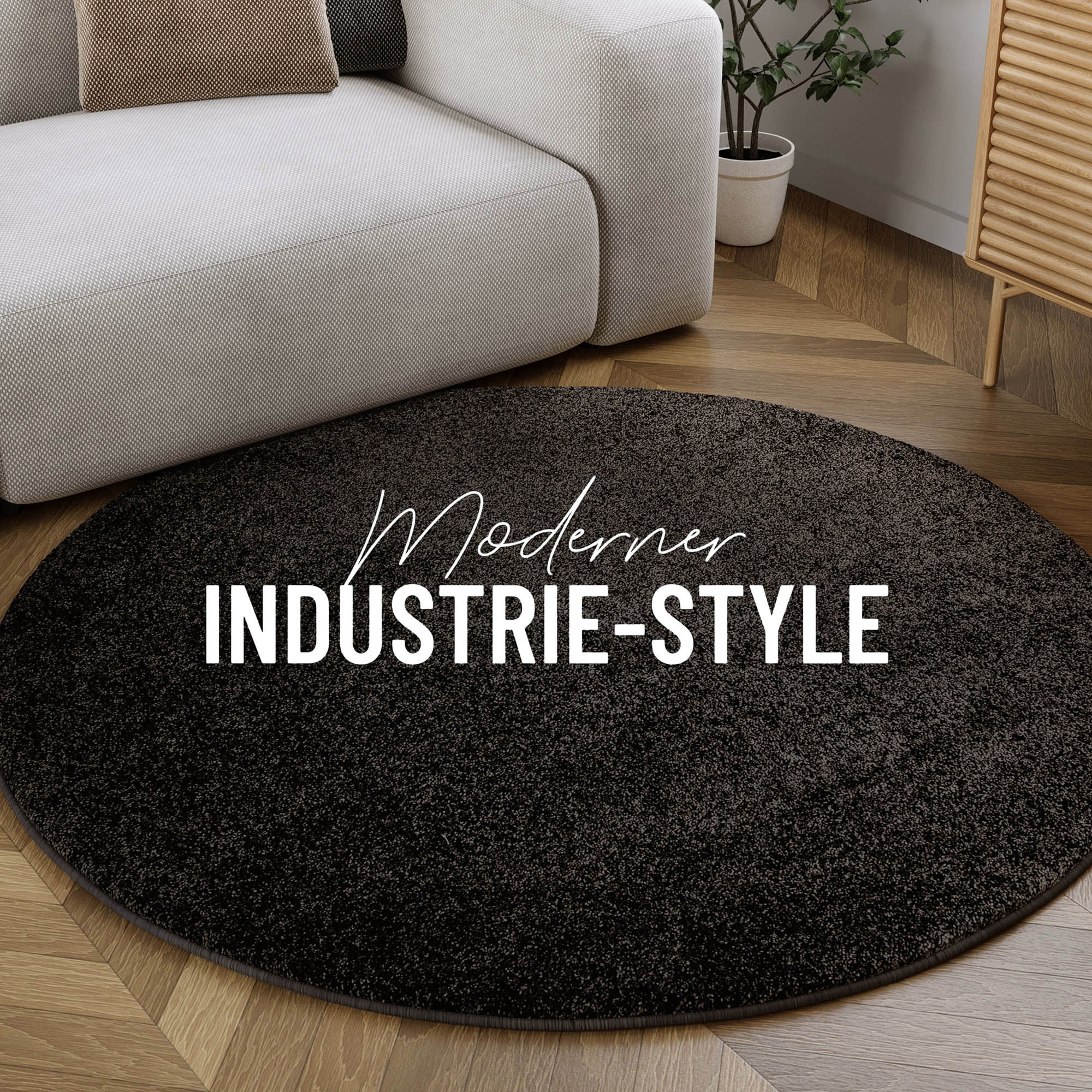 Wecon home Hochflor-Teppich »Manta«, rund, 25 mm Höhe, Langflor, maschinell gewebt, robust, Wohn- & Schlafzimmer, einfarbig