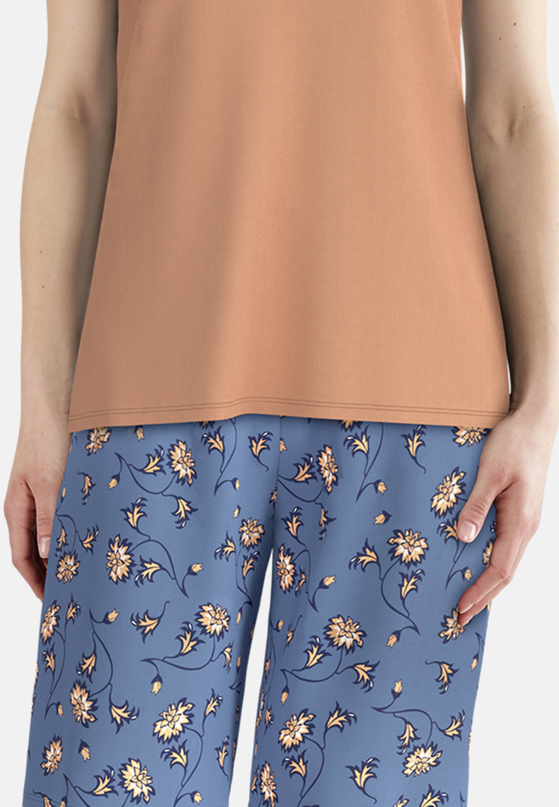 GÖTZBURG Shorty mit Motiv, Kurzarm, Rundhalsausschnitt, Baumwolle