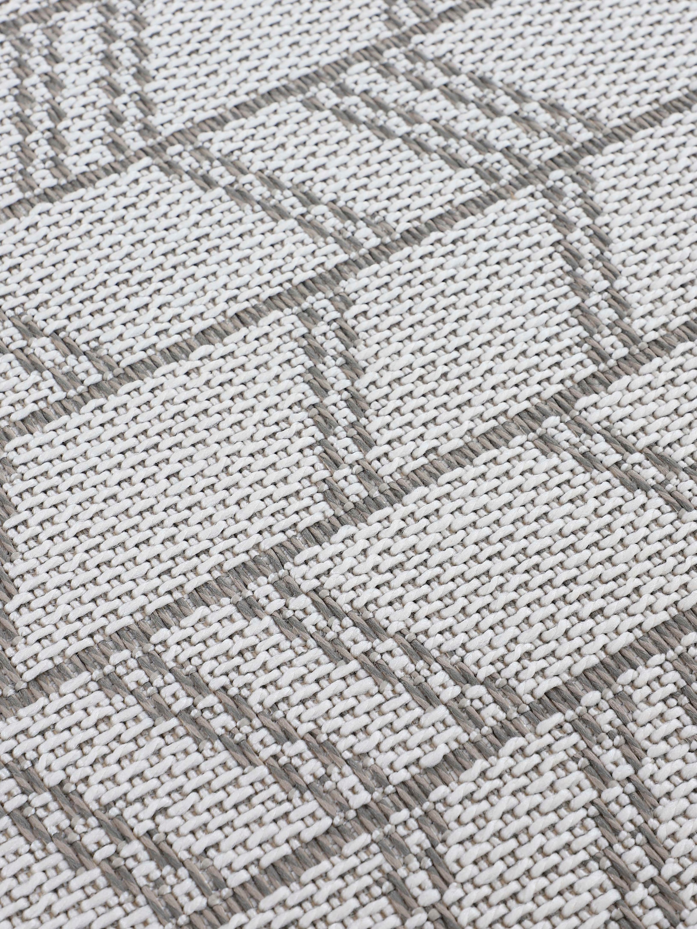 carpetfine Teppich »Boho 102«, rund, 4 mm Höhe, robustes Flachgewebe, Sisal Optik, für Außenbereich