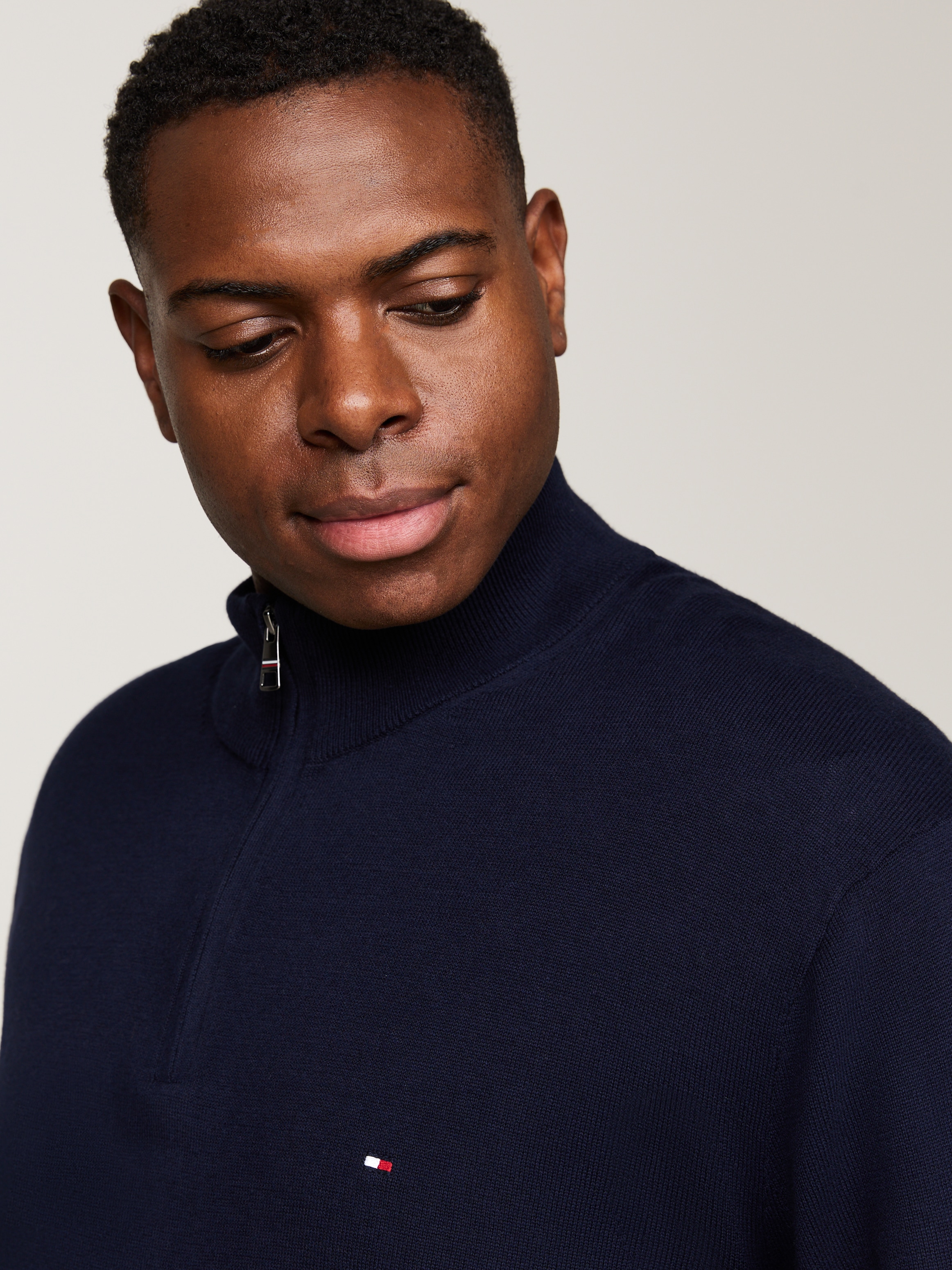 Tommy Hilfiger Big & Tall Troyer »BT-PIMA ORG CTN CASHMERE ZMOCK-B«, Große Größen
