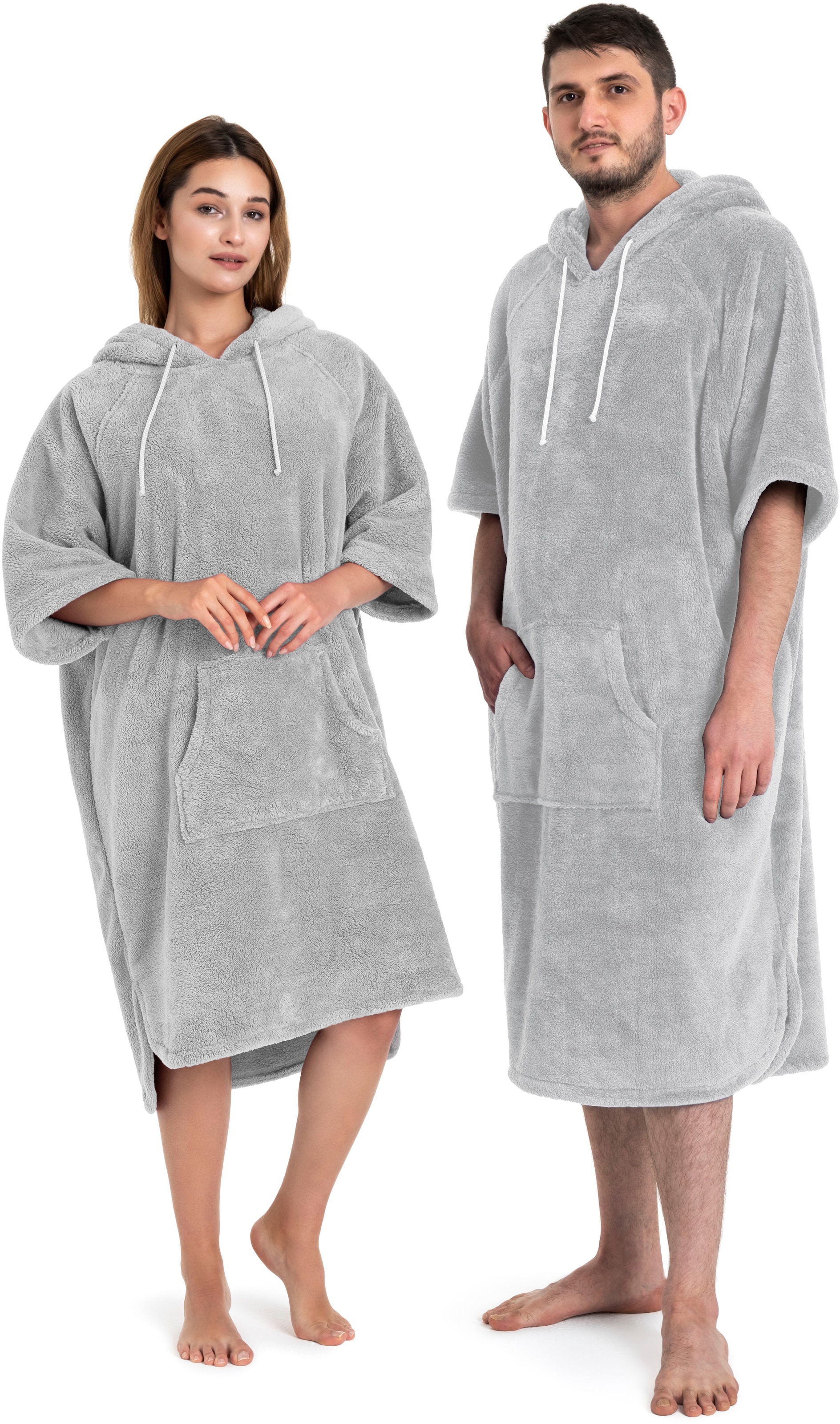my home Badeponcho »Lillou, ideal für Sauna, Spa & im Urlaub«, (1 St.), weich und kuschelig, Fleece, Unisex, für Damen und Herren, Surfponcho