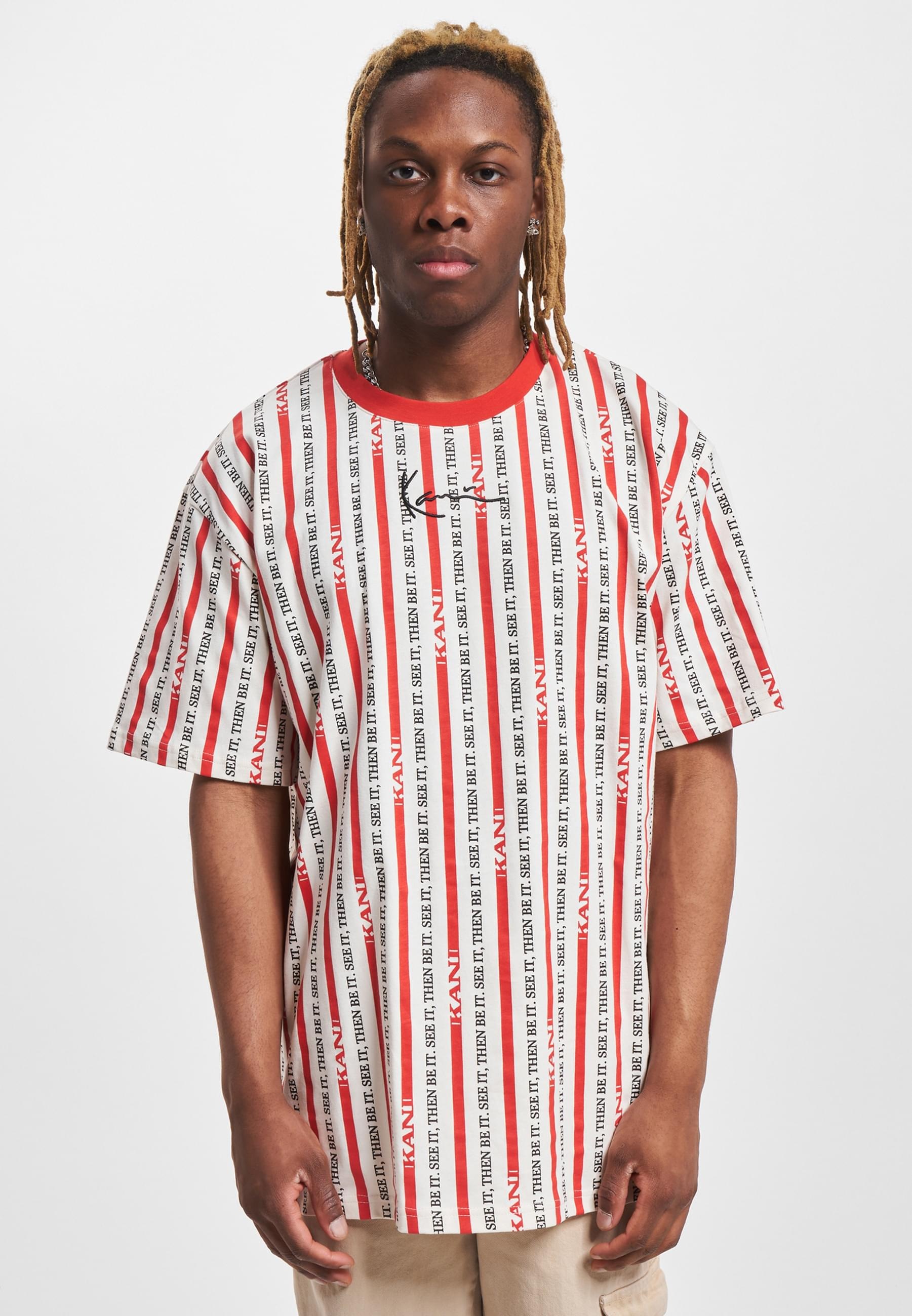 Karl Kani T-Shirt »Karl Kani Herren KM232-034-2 KK Small Signature Logo Stripe Tee«, (1 tlg.)