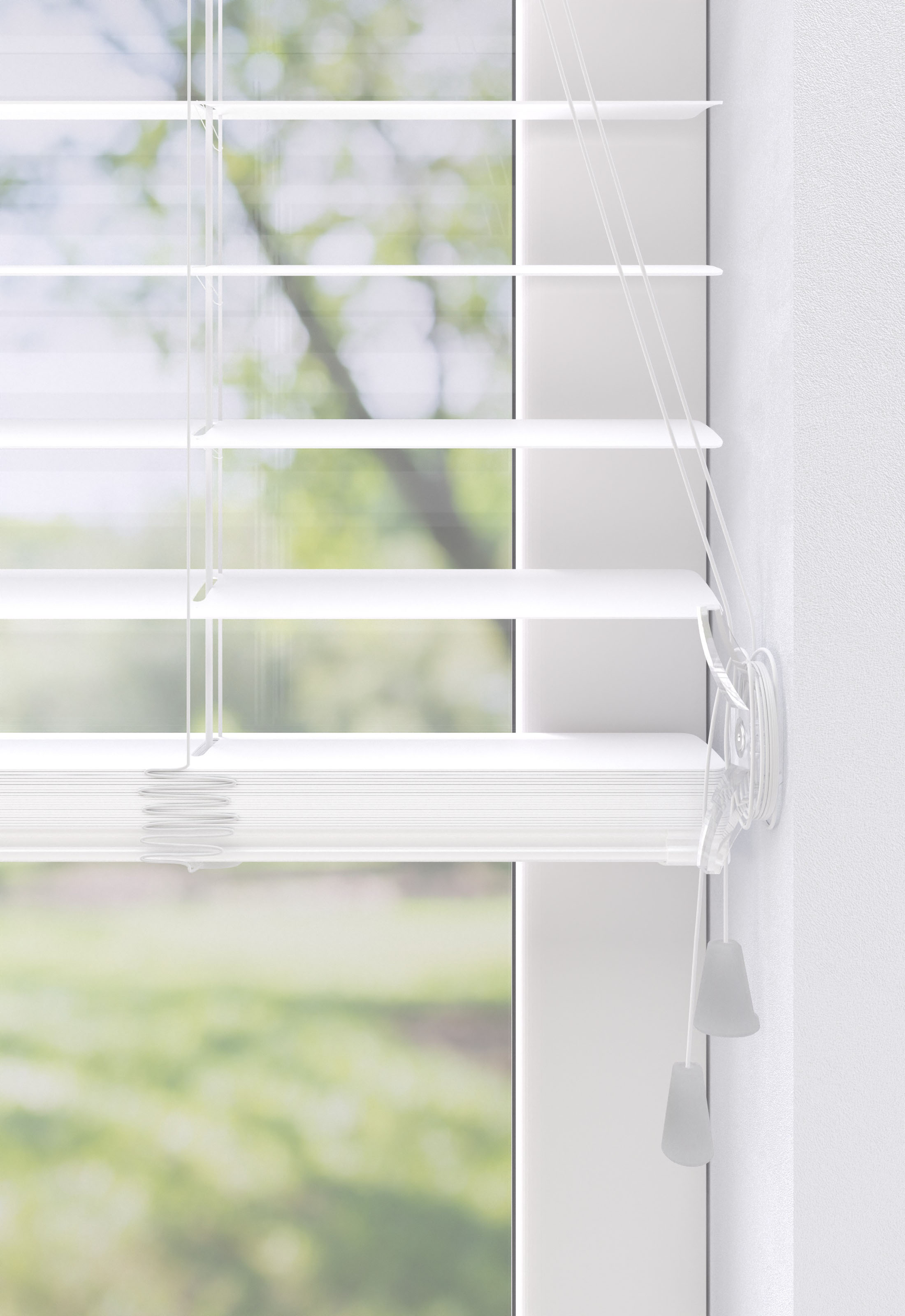 Thumbnail - my home Jalousie "Amalia" mit Bohren freihängend 50mm Lamellen aus Aluminium-Matt, Bedienung durch Schnurzug