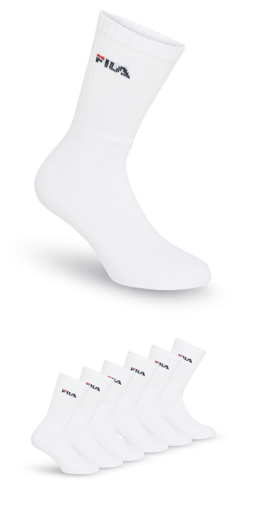 Fila Sportsocken »UNISEX CREW TENNIS FULL TERRY SOCKS«, (6 Paar), mit eingestrickem Logo