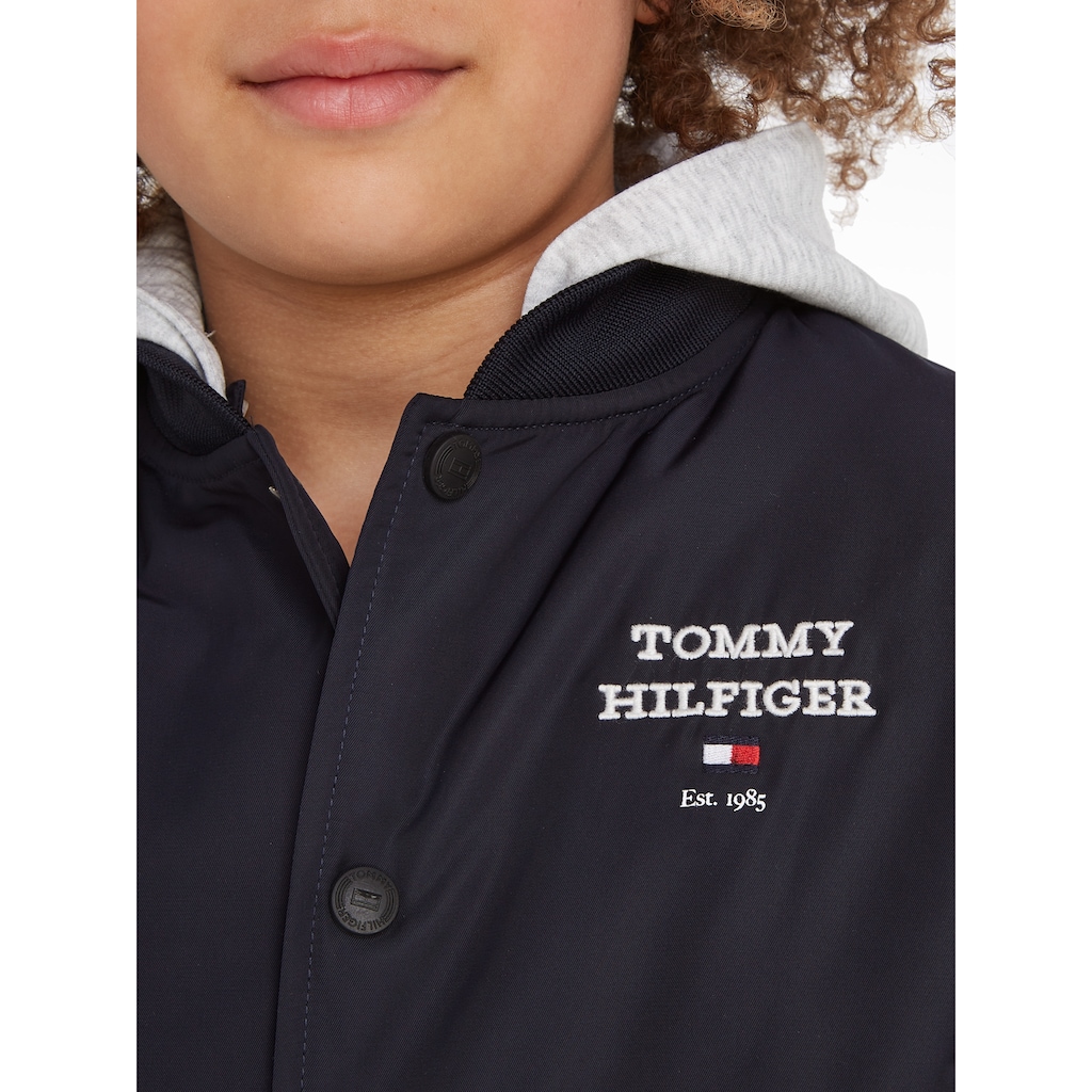 Tommy Hilfiger Bomberjacke »TH LOGO BOMBER JACKET«, mit Kapuze