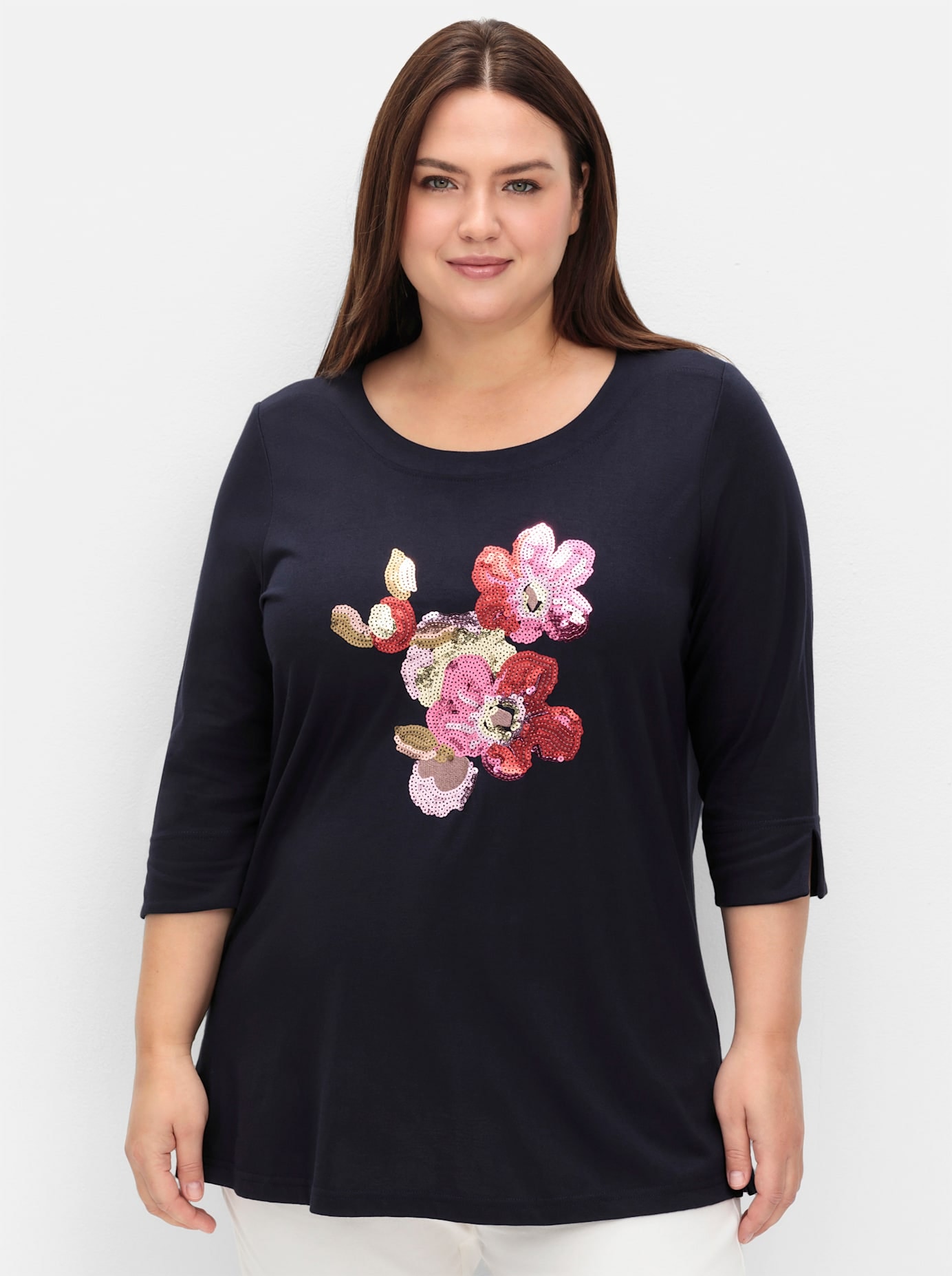 Sheego 3/4-Arm-Shirt "3/4-Arm-Shirt", (1 tlg.) günstig online kaufen