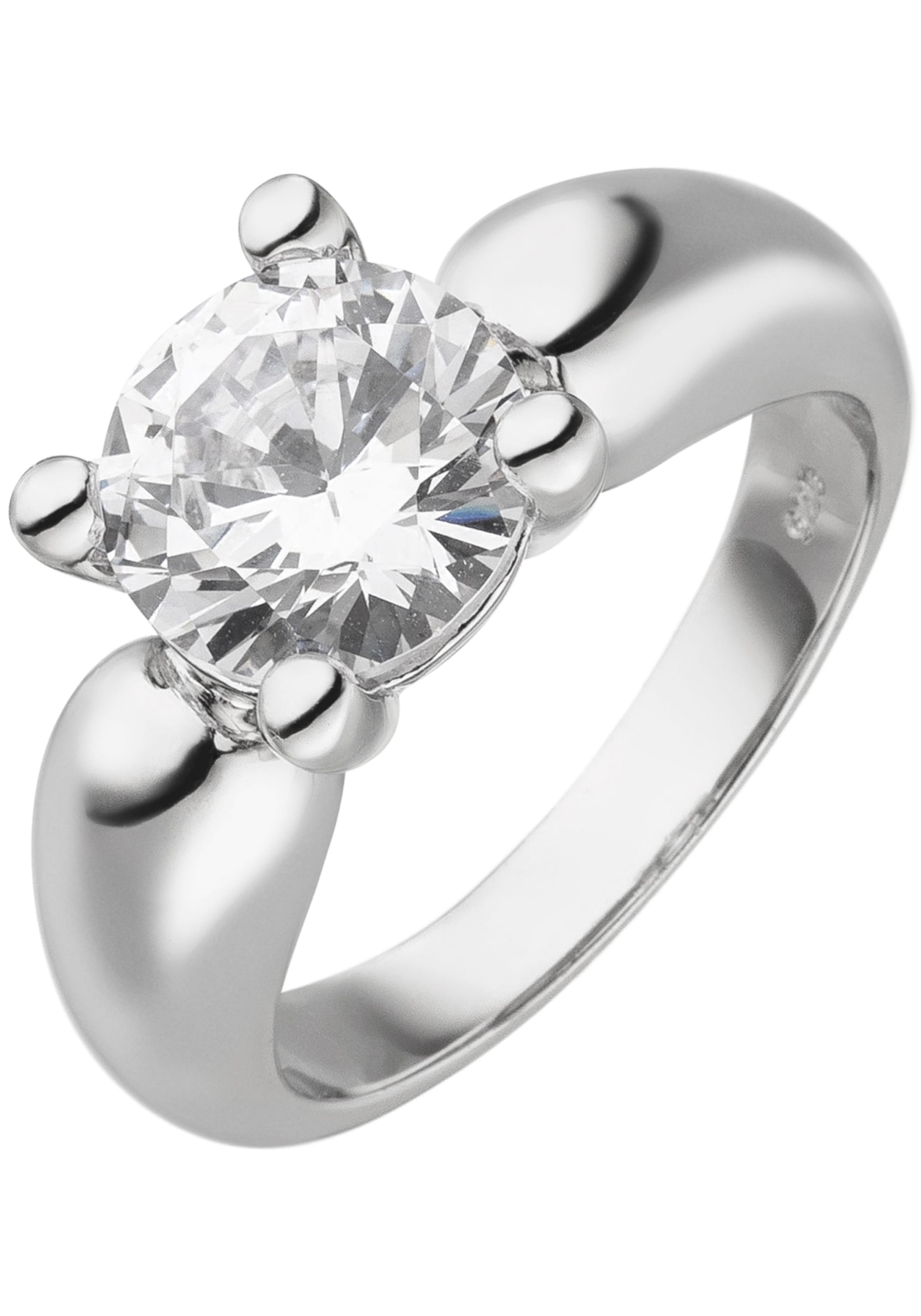 Silberring JOBO "Ring Damenring chunky" Gr. 56, silber 925, Fingerringe, Damen, 56, Silber 925 (Sterlingsilber), Silberring, 925 Silber mit Zirkonia