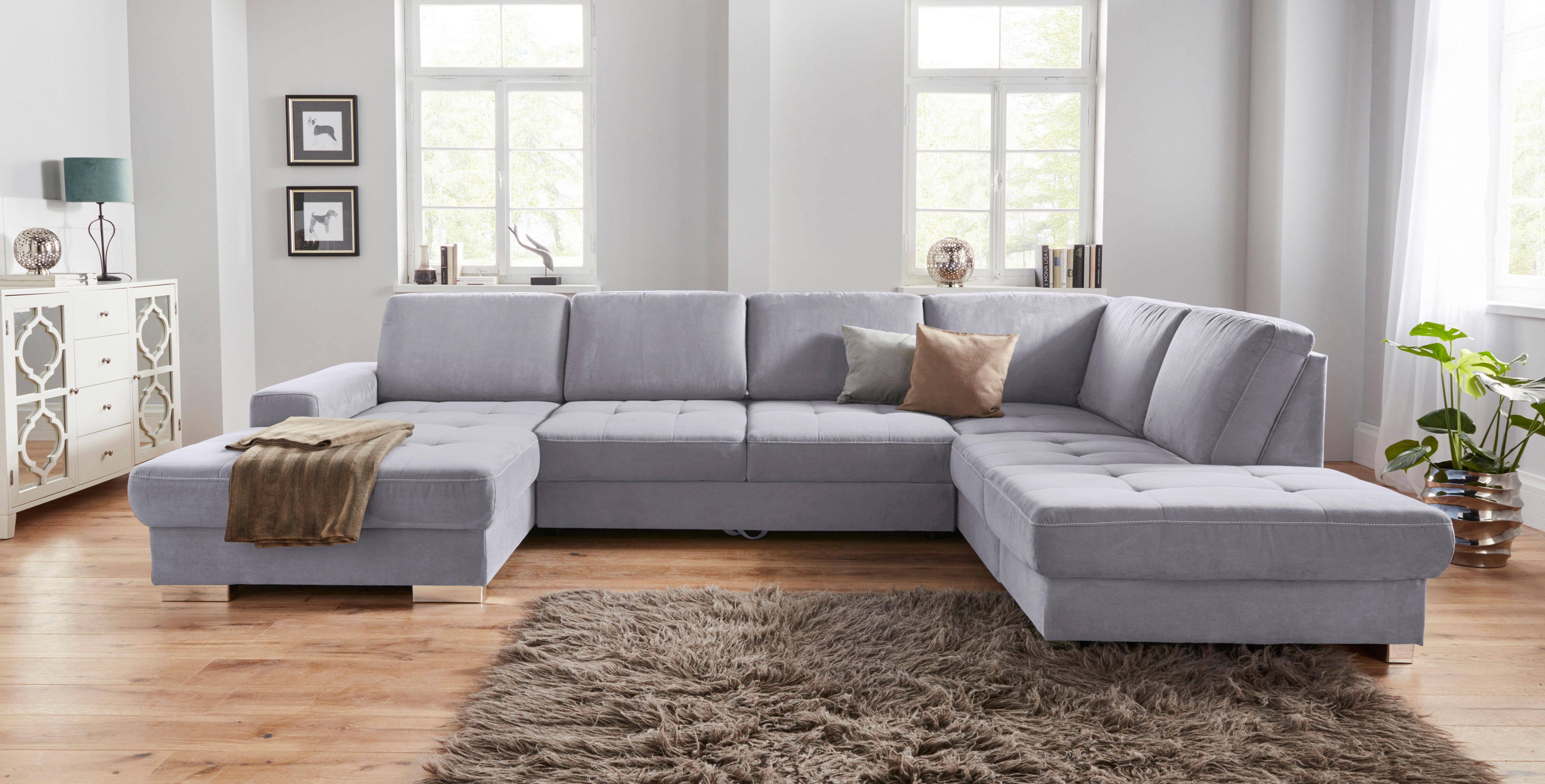 sit&more Wohnlandschaft "Santorini U-Form" mit Federkern und Sitztiefenverstellung, wahlweise mit Schlaffunktion