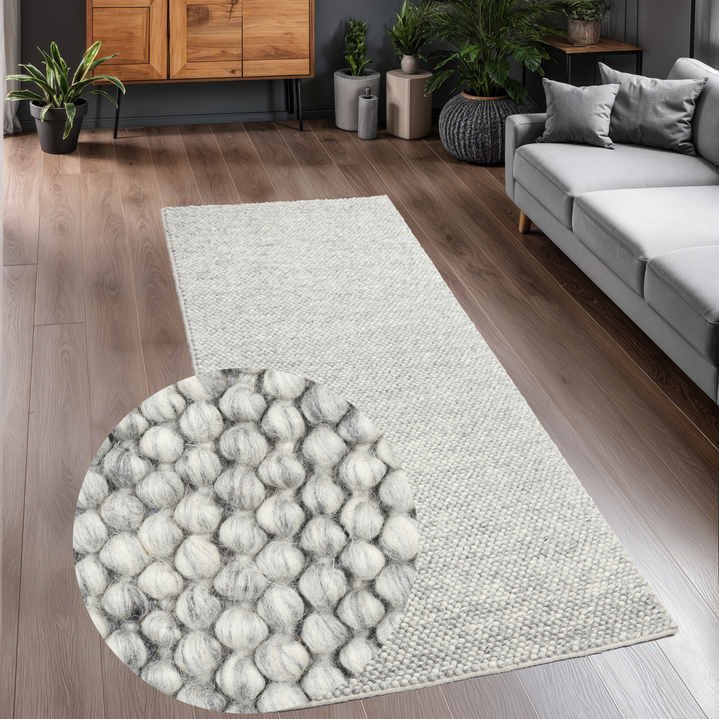 LeGer Home by Lena Gercke Läufer "Ainhoa, Wolle" rechteckig 14 mm Höhe hand günstig online kaufen