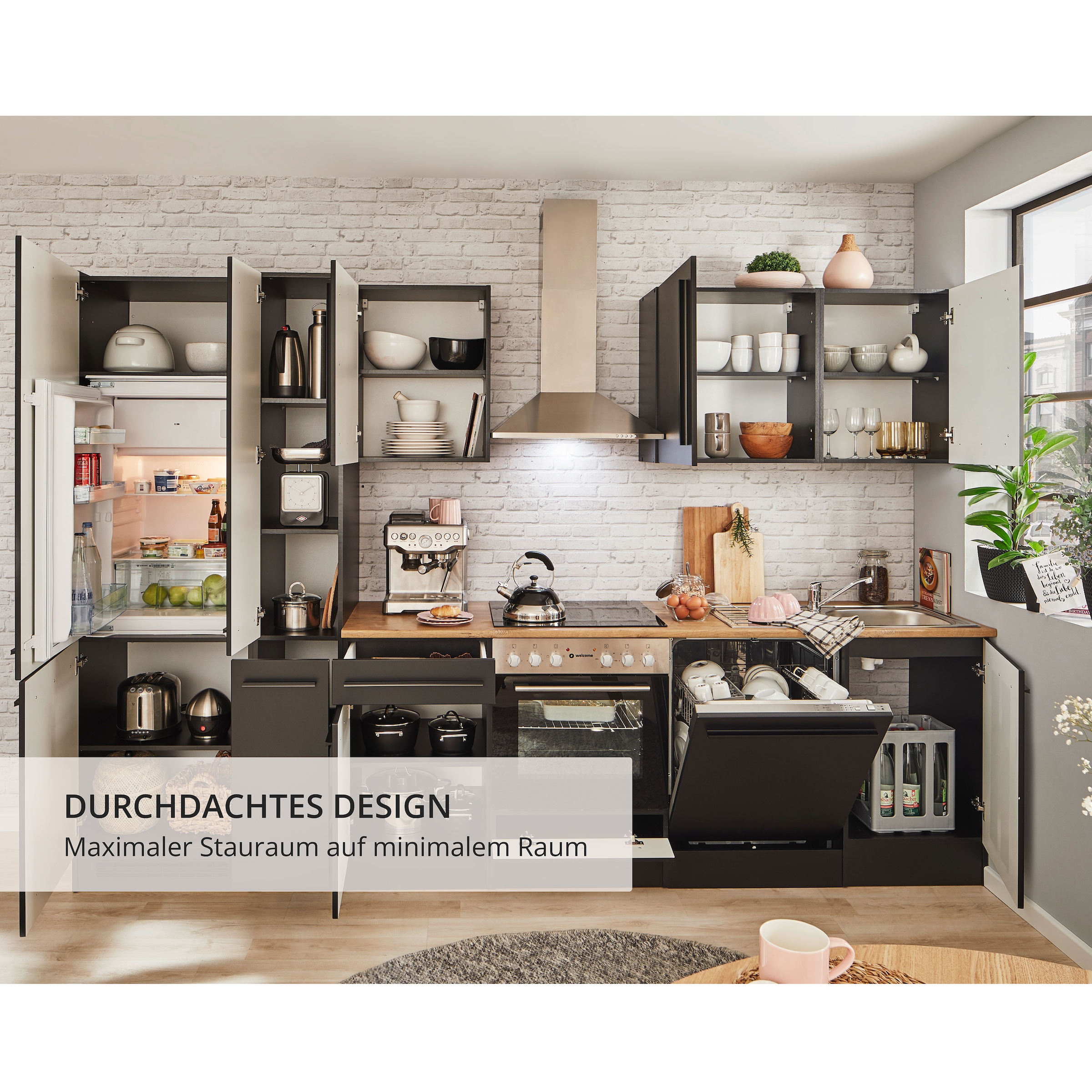 BASIC by Balculina Küchenzeile »Jazz« Breite 310 cm, wahlweise mit E-Geräten