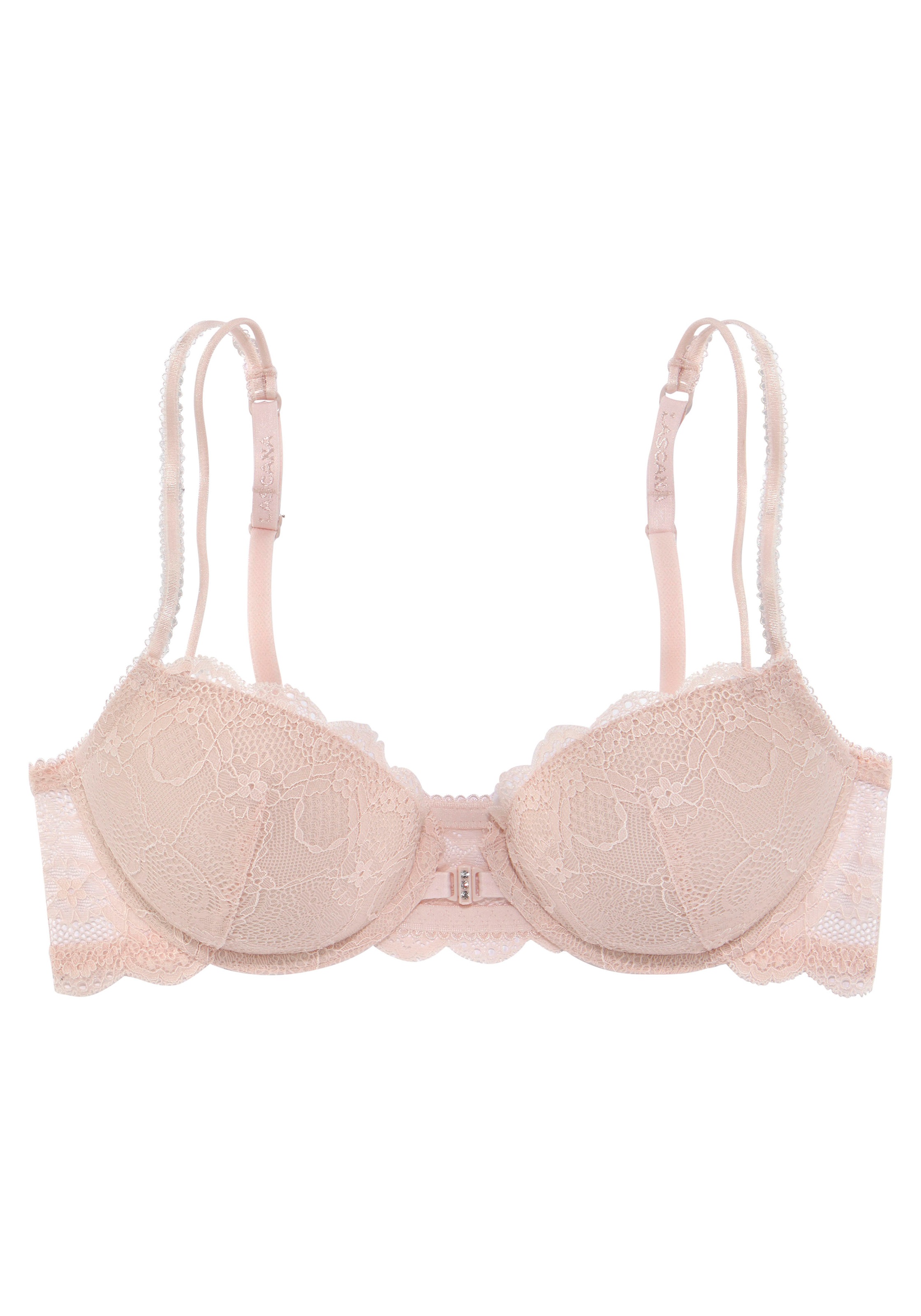 LASCANA Push-up-BH ", BH mit Bügel, Spitzen-BH" mit praktischem Vorderverschluss, sexy Unterwäsche, sexy Dessous