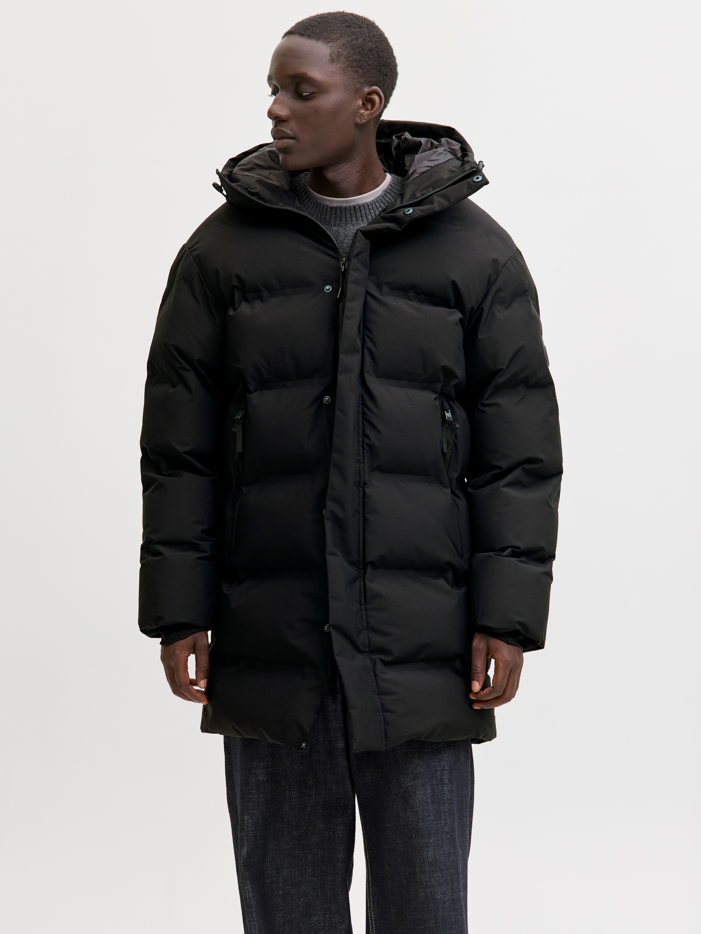 Jack & Jones Steppjacke "JCOFUSION LONG PUFFER JACKET" mit Kapuze in langer günstig online kaufen