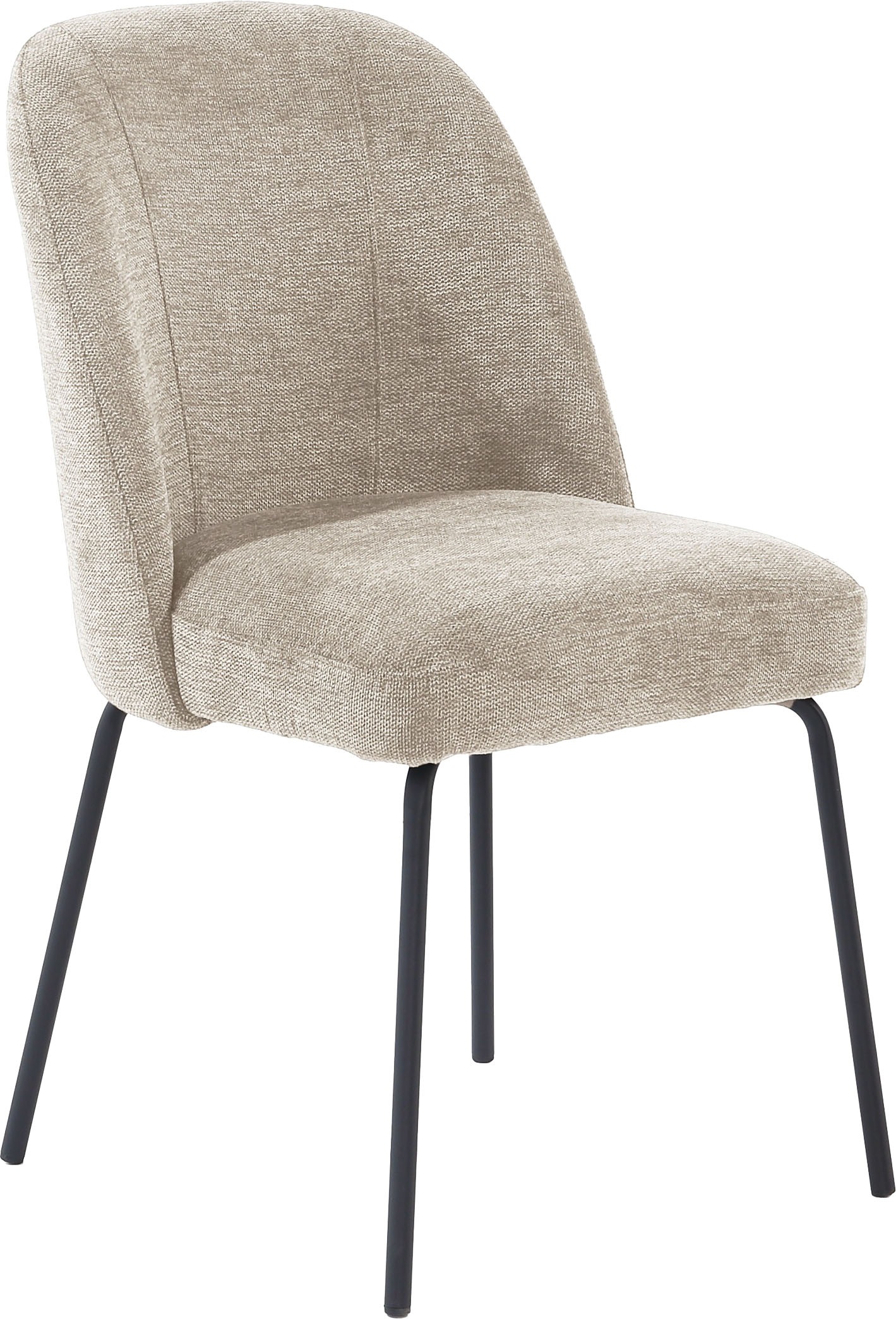 OTTO home Eckbankgruppe »Melvin (Set, 4-tlg. Tisch, Bank und 2 Stühle), Taschenfederkern« Tisch (120x75cm) schwarz, Bank und Stühle anthrazit oder beige