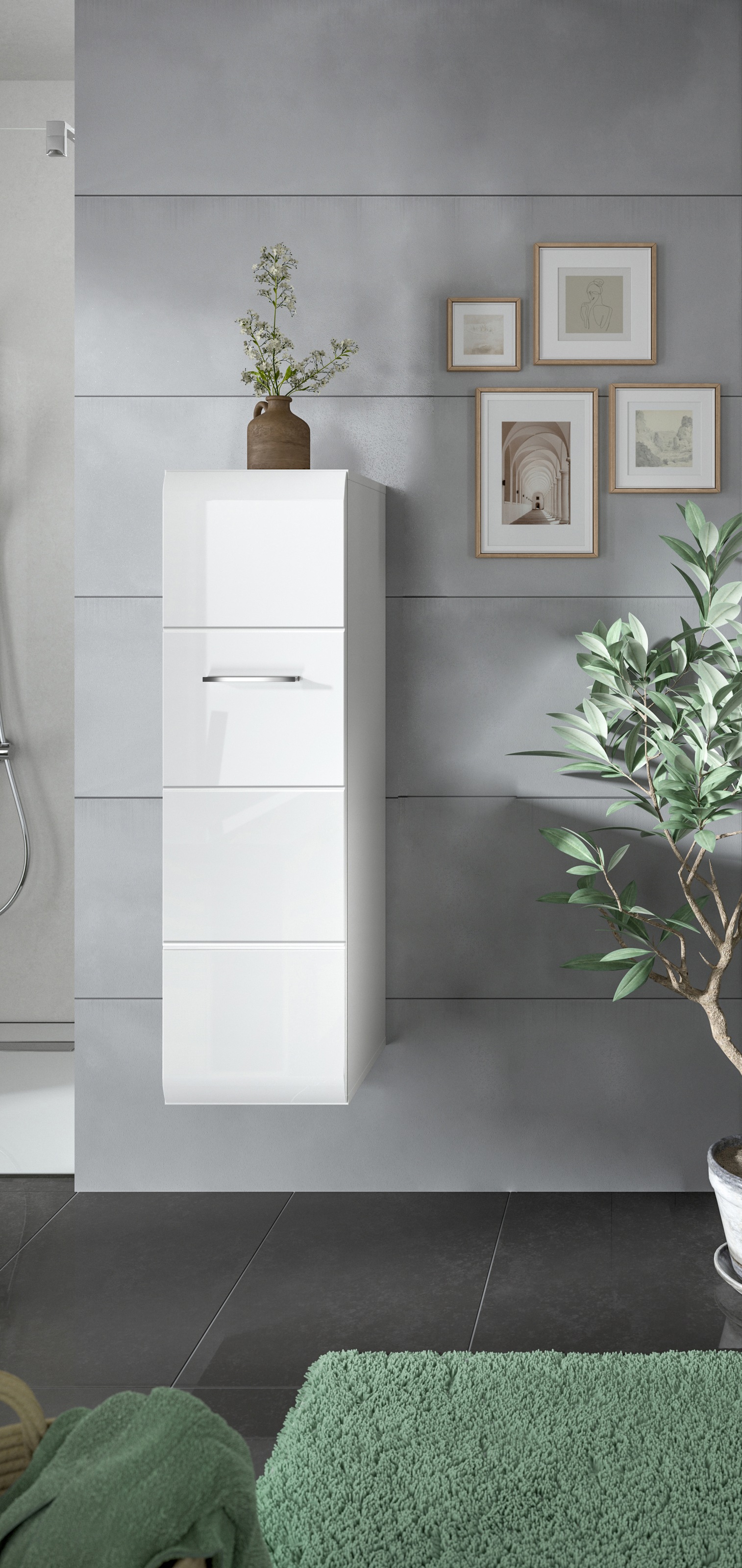 INOSIGN Stauraumschrank, (1 St.), Florenz, Stauraumschrank, Weiß Hochglanz, günstig online kaufen