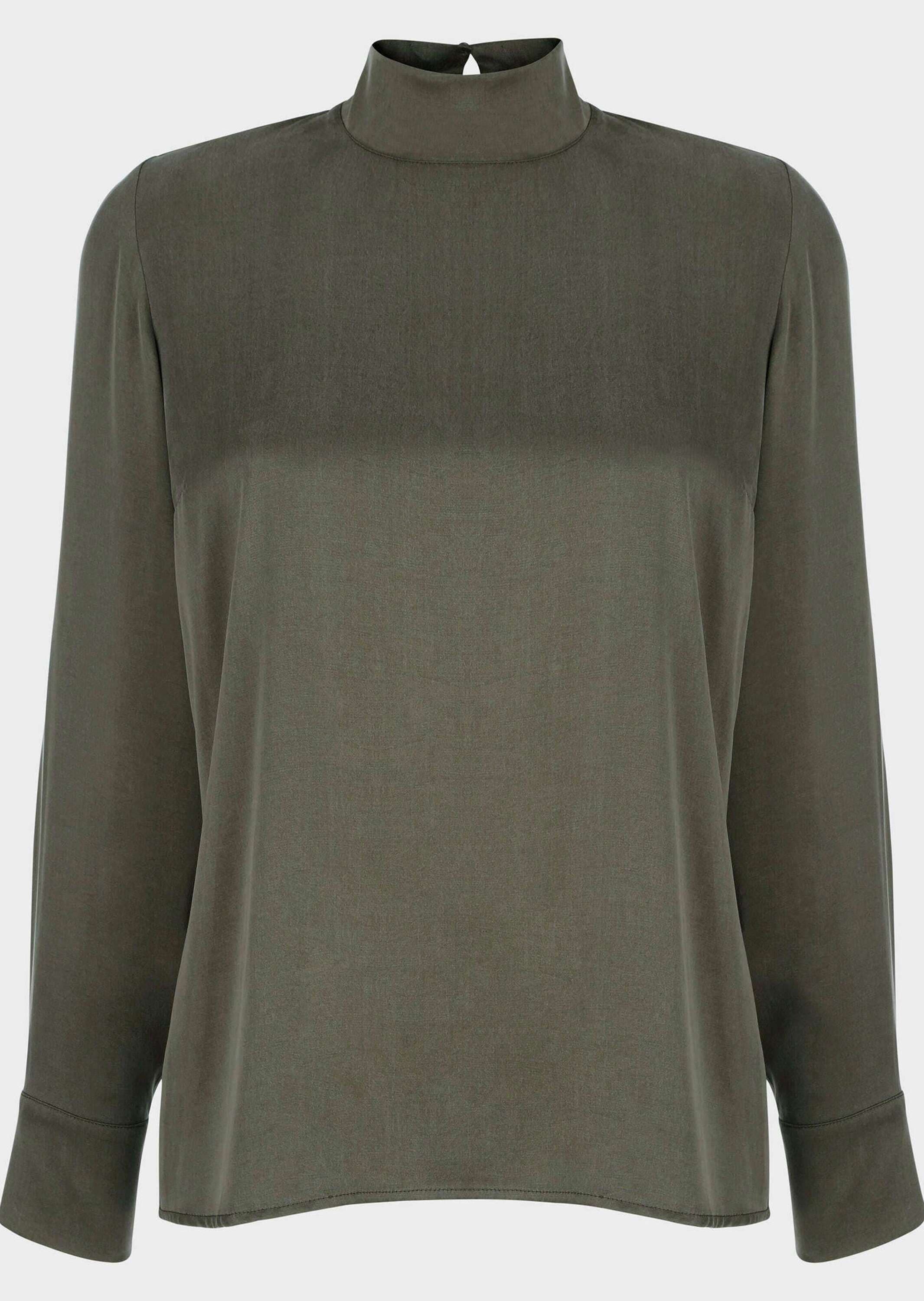 Alba Moda Langarmbluse "Satinbluse Satinbluse mit Stehkragen" günstig online kaufen