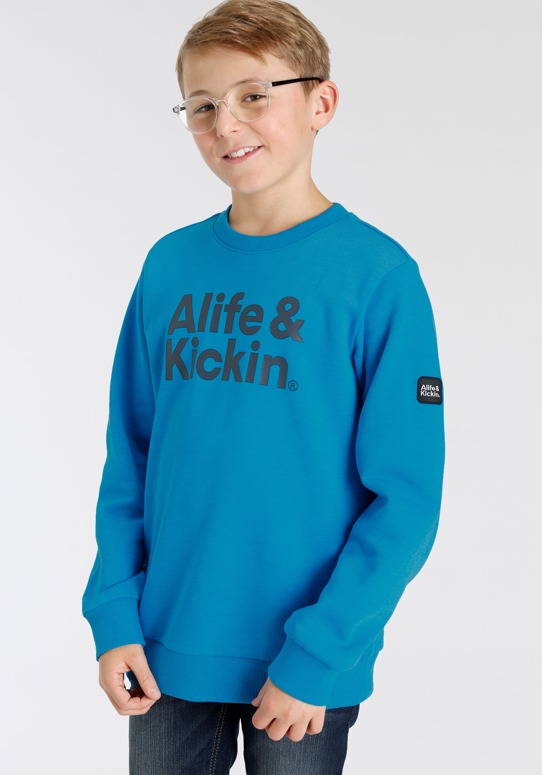 Alife & Kickin Sweatshirt »Logo-Print«, in melierter Qualität