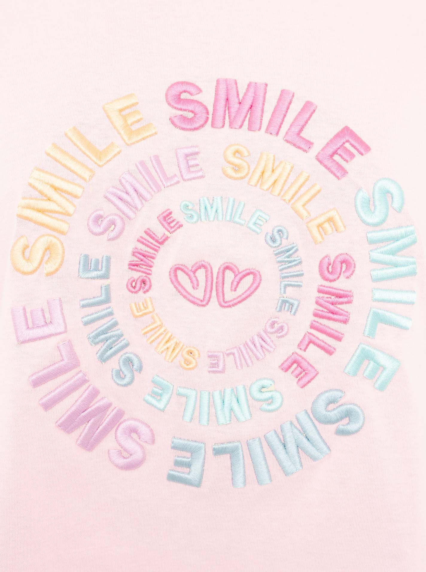 T-Shirt ZWILLINGSHERZ "Smile", Damen, Gr. M, pink, Obermaterial: 95% Baumwolle, 5% Elasthan, Shirts T-Shirt, Farbenfrohe runde Stickerei, Rundhals, kurzarm 2