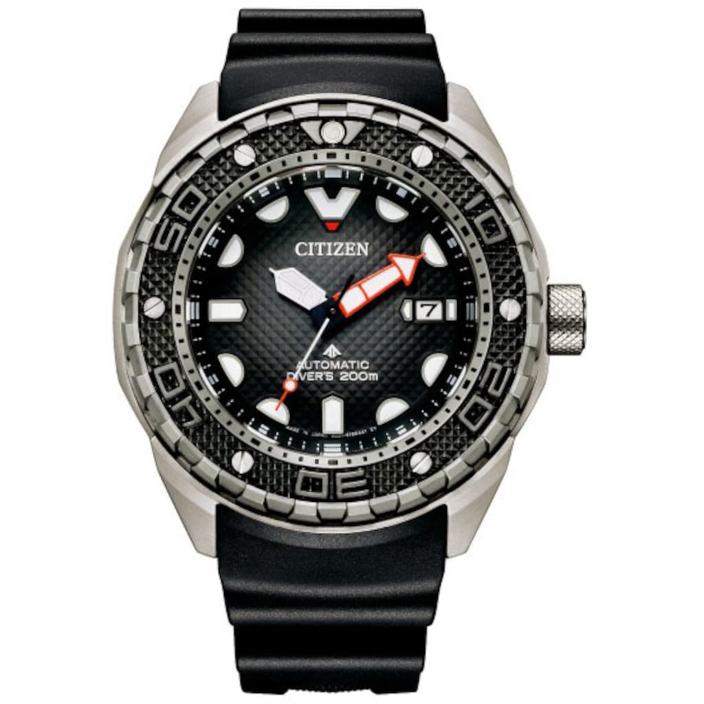 Citizen Automatikuhr »NB6004-08E«, (Set, 2 tlg., mit zusätzlichem Verlängerungsband in schwarz), Armbanduhr, Herrenuhr