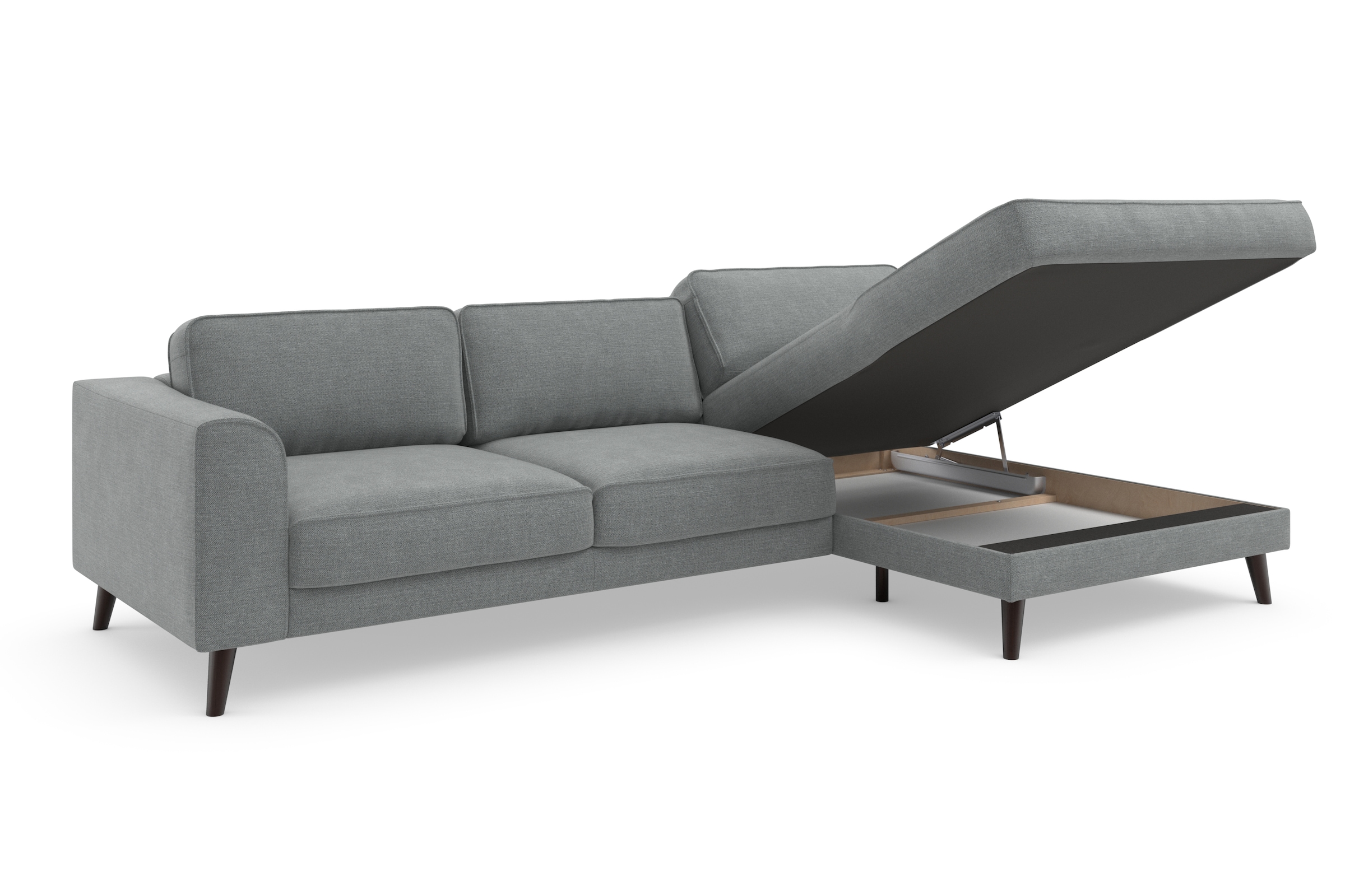 TRENDMANUFAKTUR Ecksofa »Lumber Jack, elegantes Designsofa, zeitlos modern, hoher Sitzkomfort«, wahlweise mit Bettfunktion u. Bettkasten, L-Form