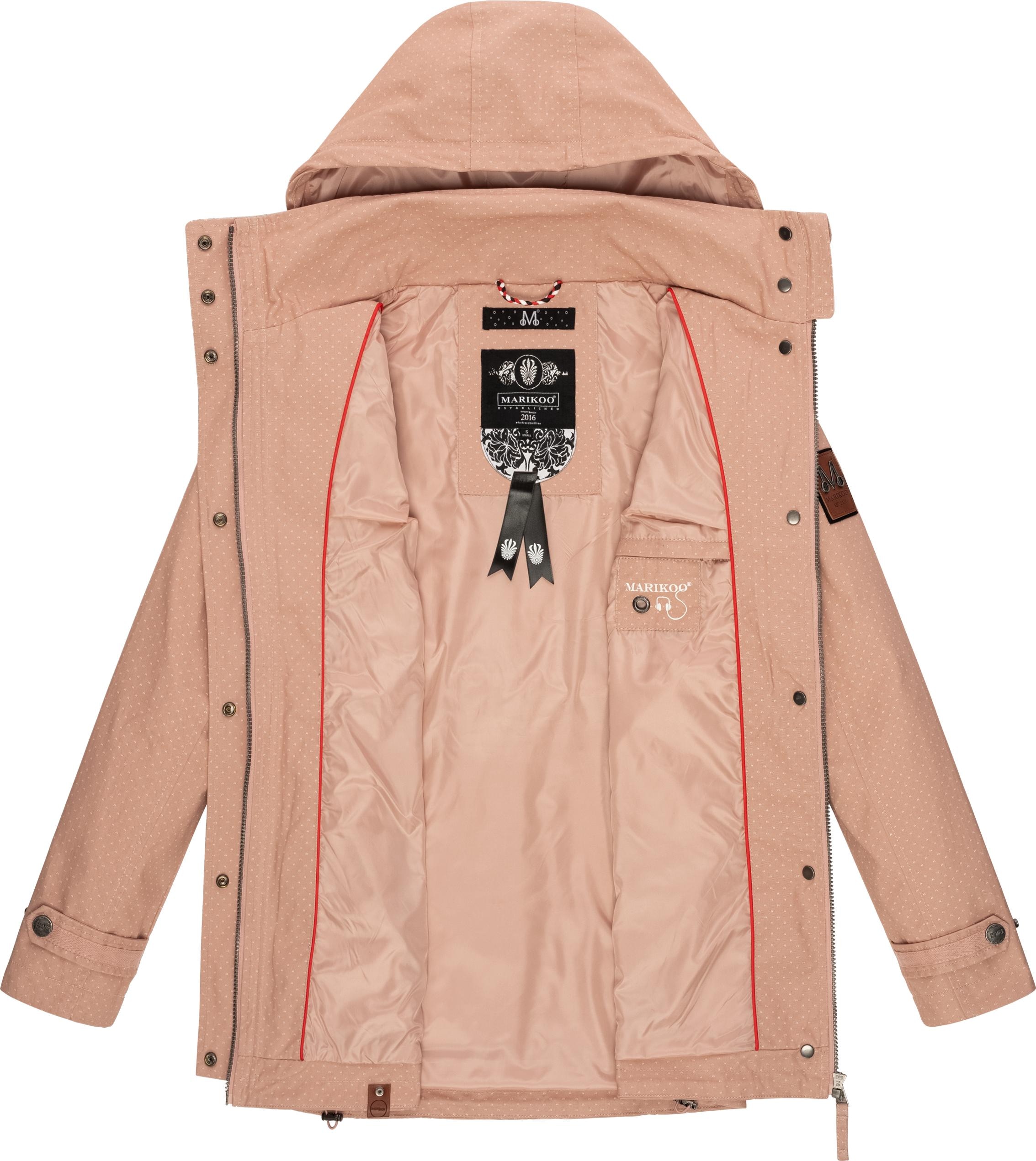 »Nyokoo«, Marikoo modische mit | bestellen Outdoorjacke Übergangsjacke für Kapuze mit Baumwoll großer BAUR Kapuze,