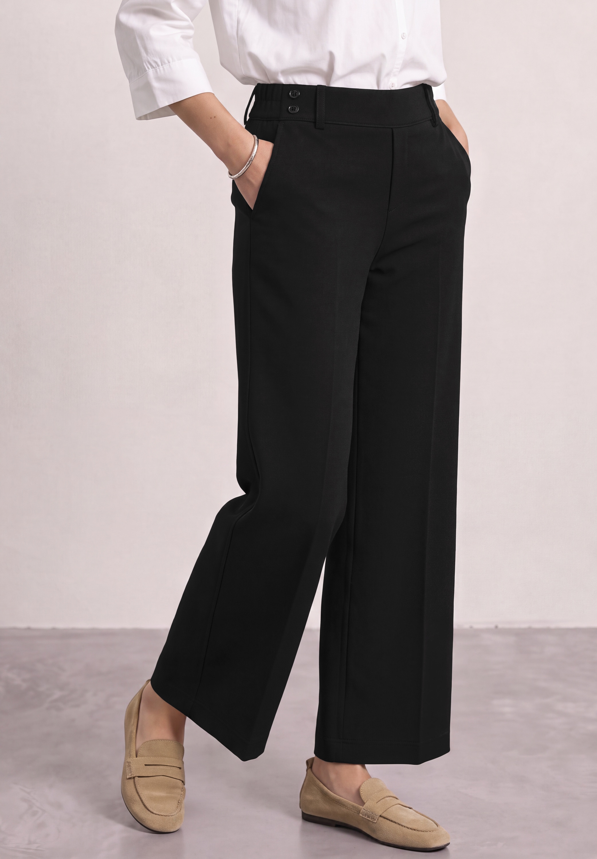 STREET ONE Stoffhose  mit Wide Legs