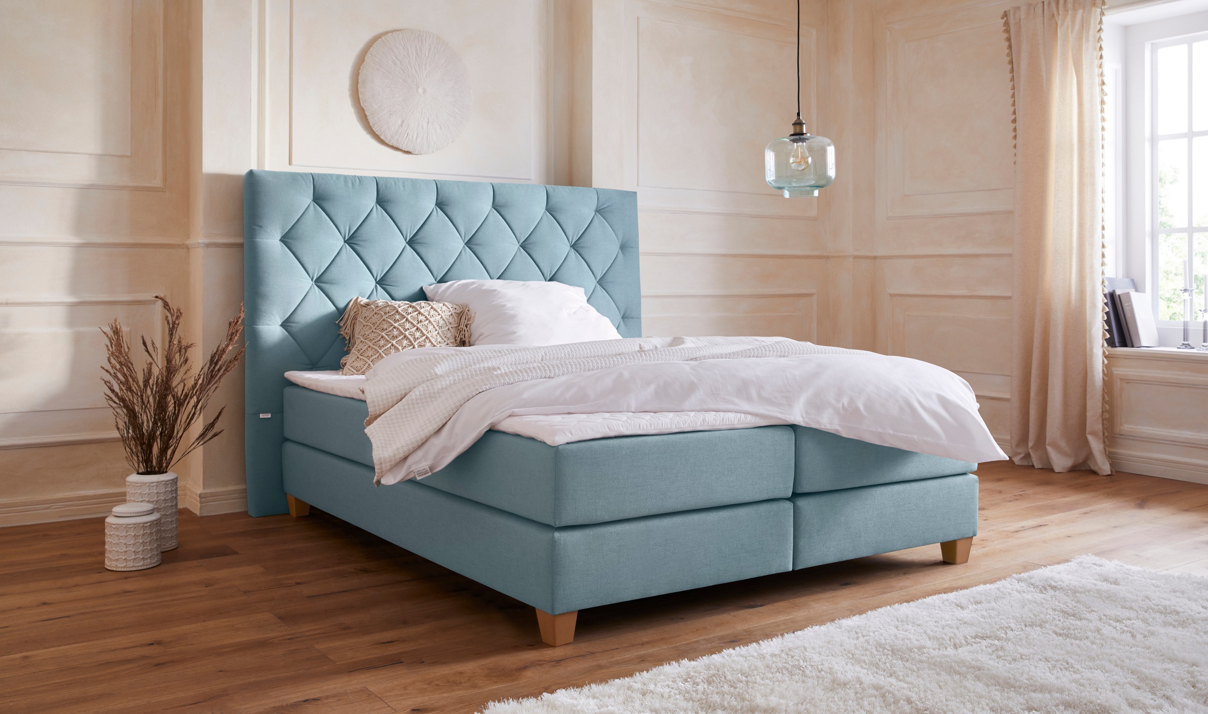 Home affaire Boxspringbett "Harmones hoch", in 3 Breiten, Härtegrad auch im günstig online kaufen