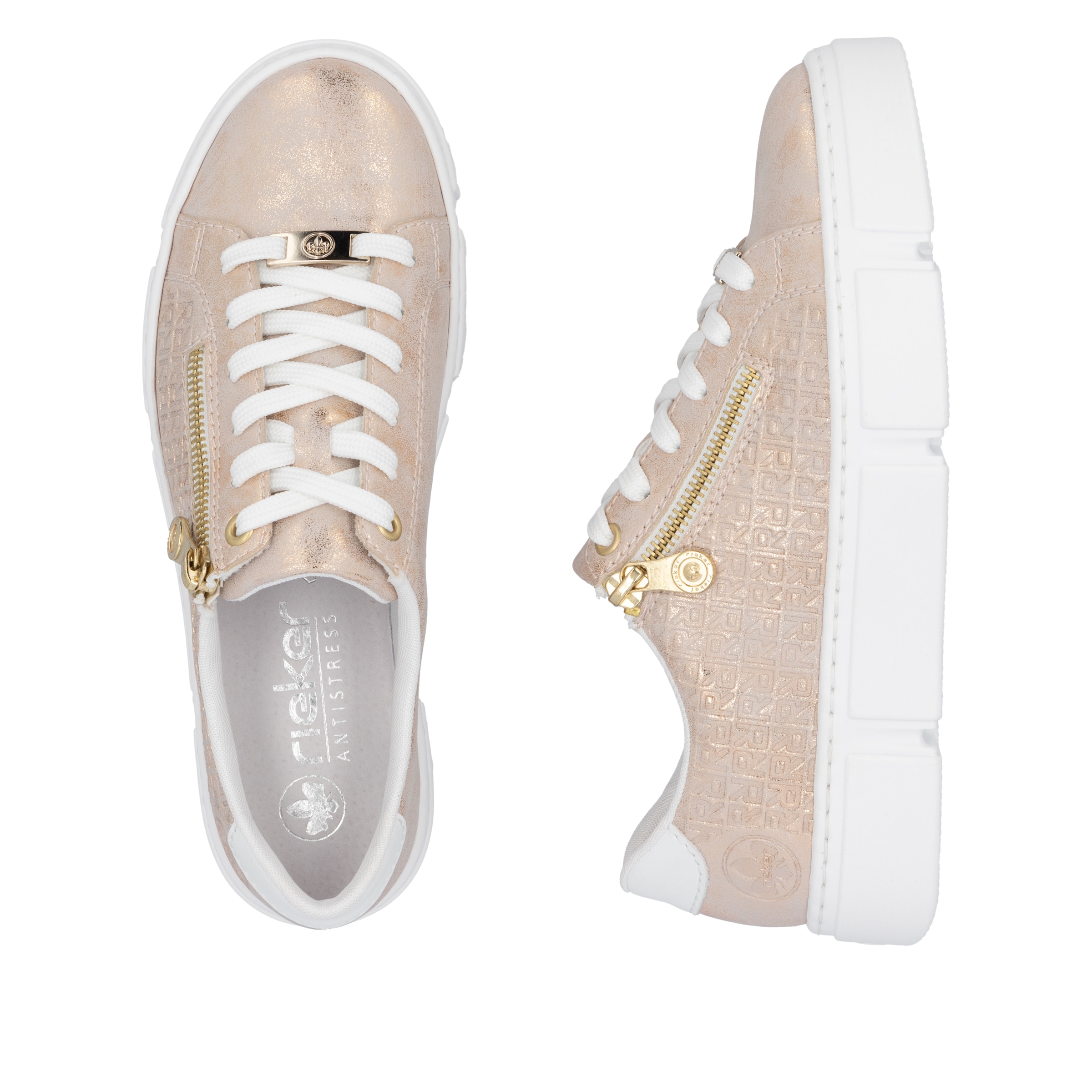 Rieker Plateausneaker, Freizeitschuh, Halbschuh, Schnürschuh mit Reißverschluss